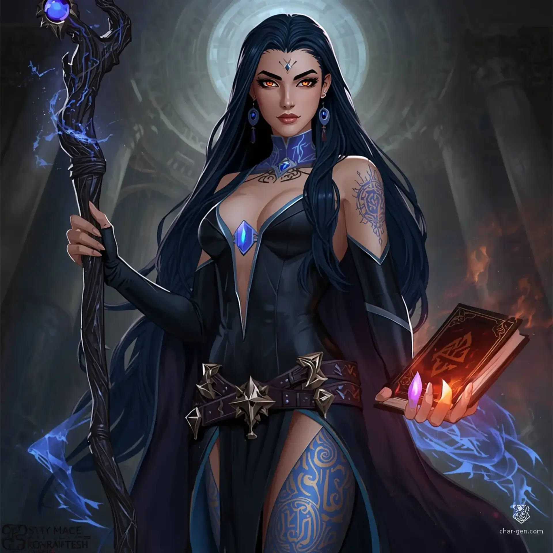 Aleria Darkfire - AI-generated fantasy Character