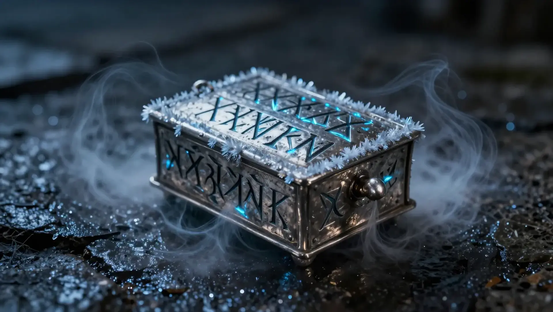 Casket of the Futhark Frost - AI-generated fantasy Magic Item