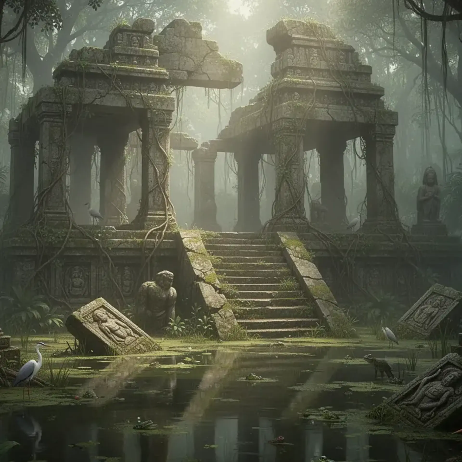 Onyxspire Ruins - AI-generated fantasy Settlement