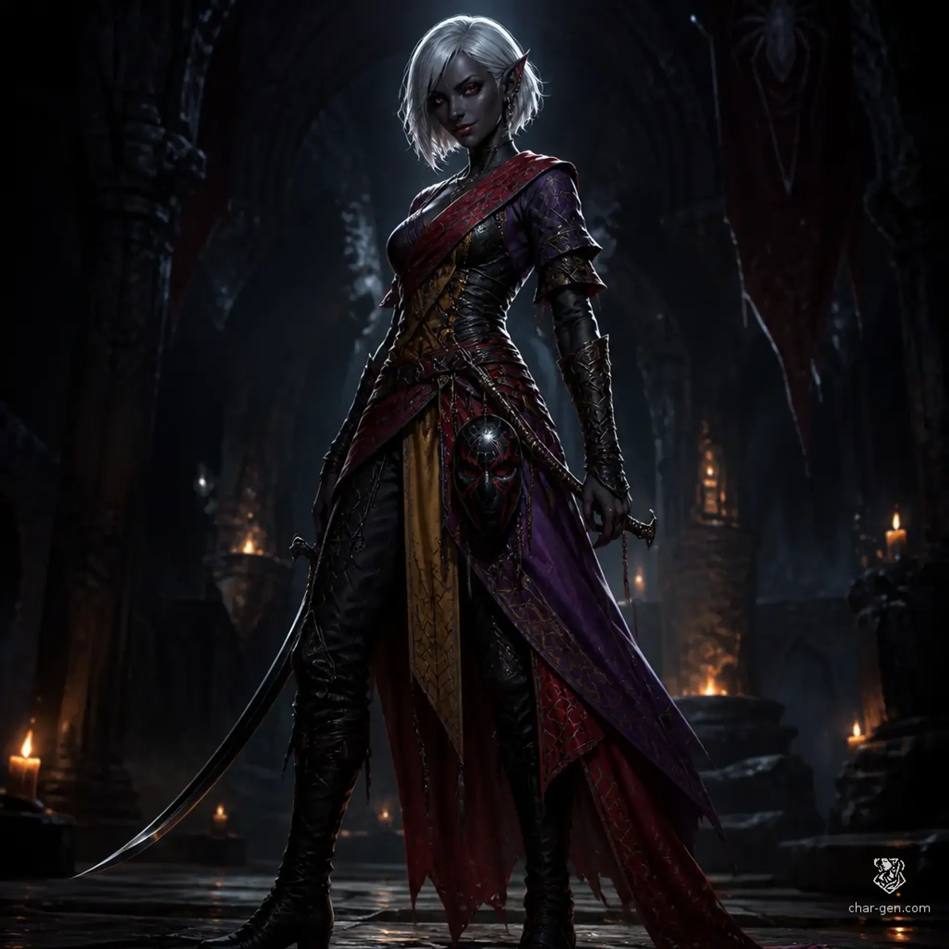 Malice Travra - AI-generated fantasy Character