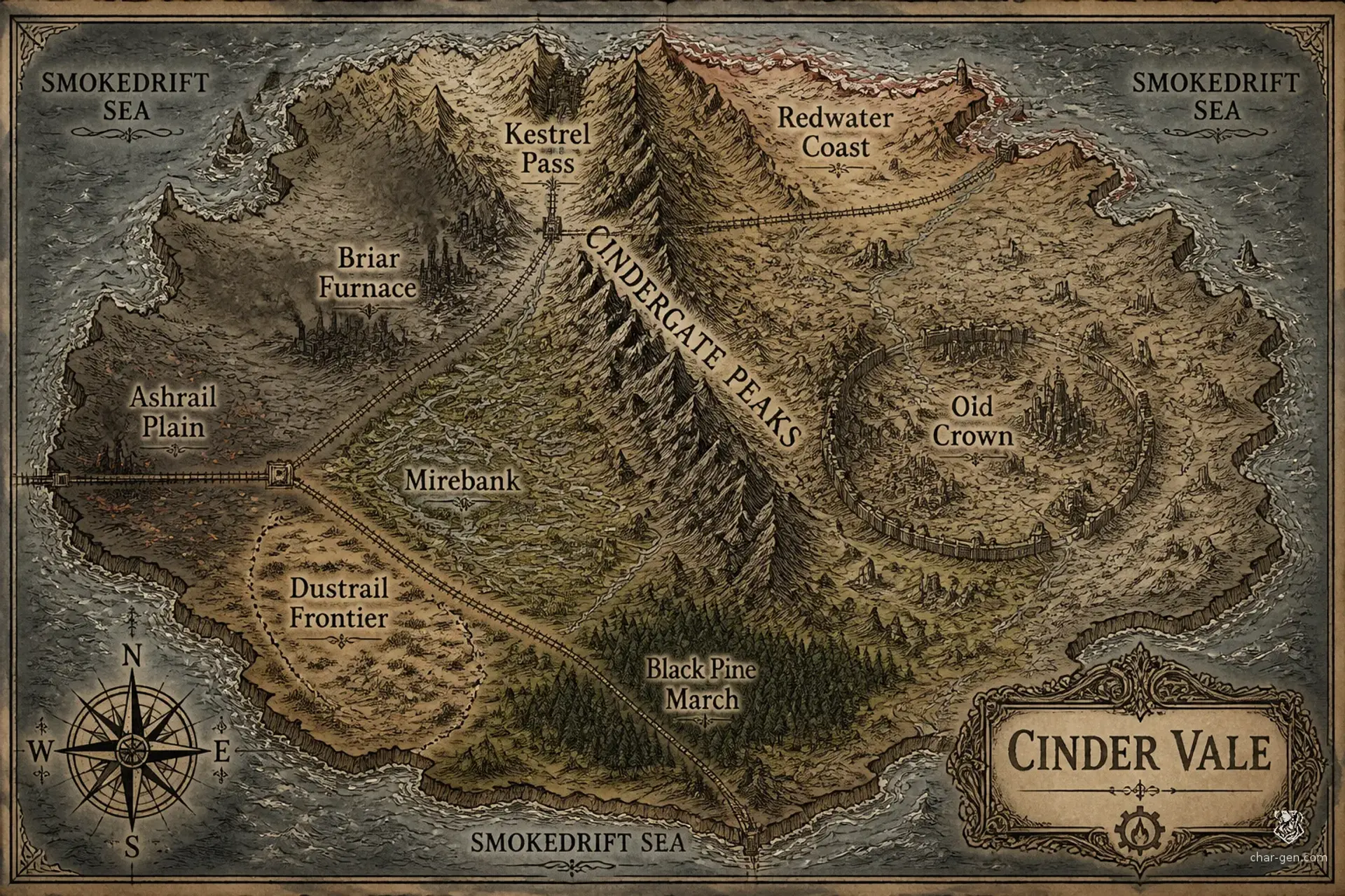 Cinder Vale - AI-generated fantasy World