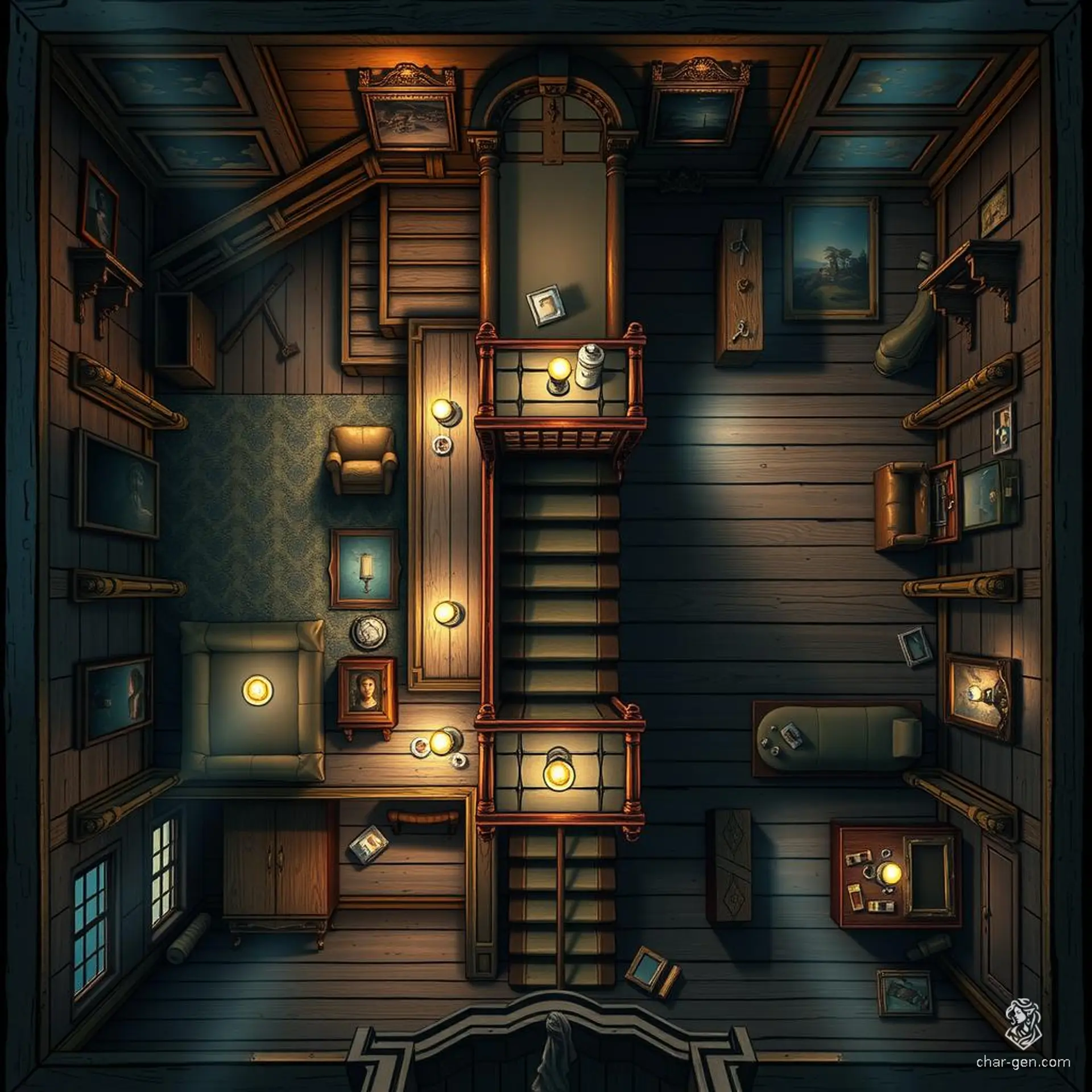 Step into a grand Georgian townhouse from Regency England, sprawling across four opulent rooms. Encounter lavishly furnished chambers, hidden passageways, and intricate traps. Whispering secrets haunt the aristocratic halls, inviting only the boldest adventurers to unveil its mysteries.