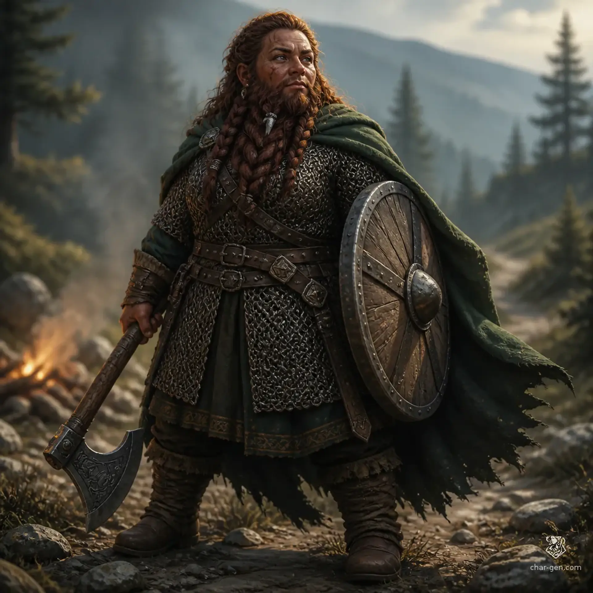 Brunna Coppervein - AI-generated fantasy Character