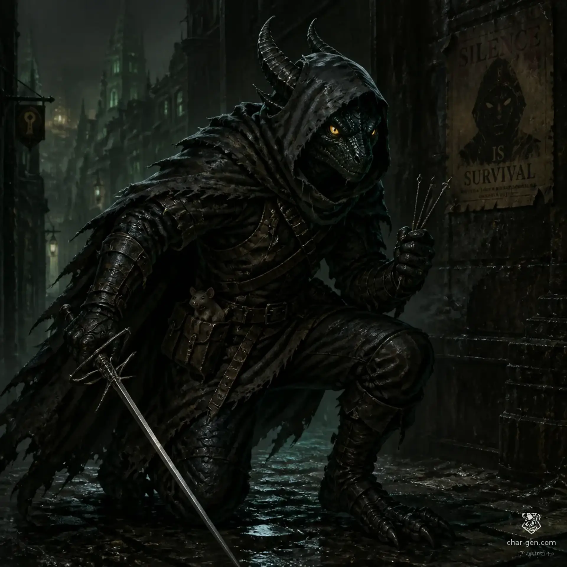 Zephyr Rat-Biter - AI-generated fantasy Character