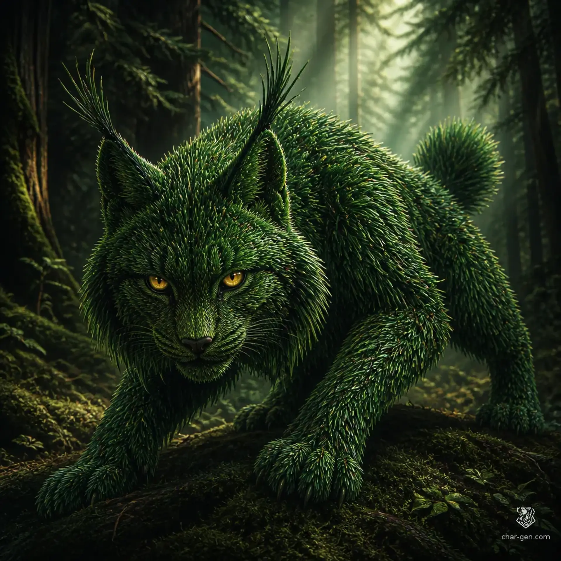Verdant Needle-Lynx - AI-generated fantasy Monster