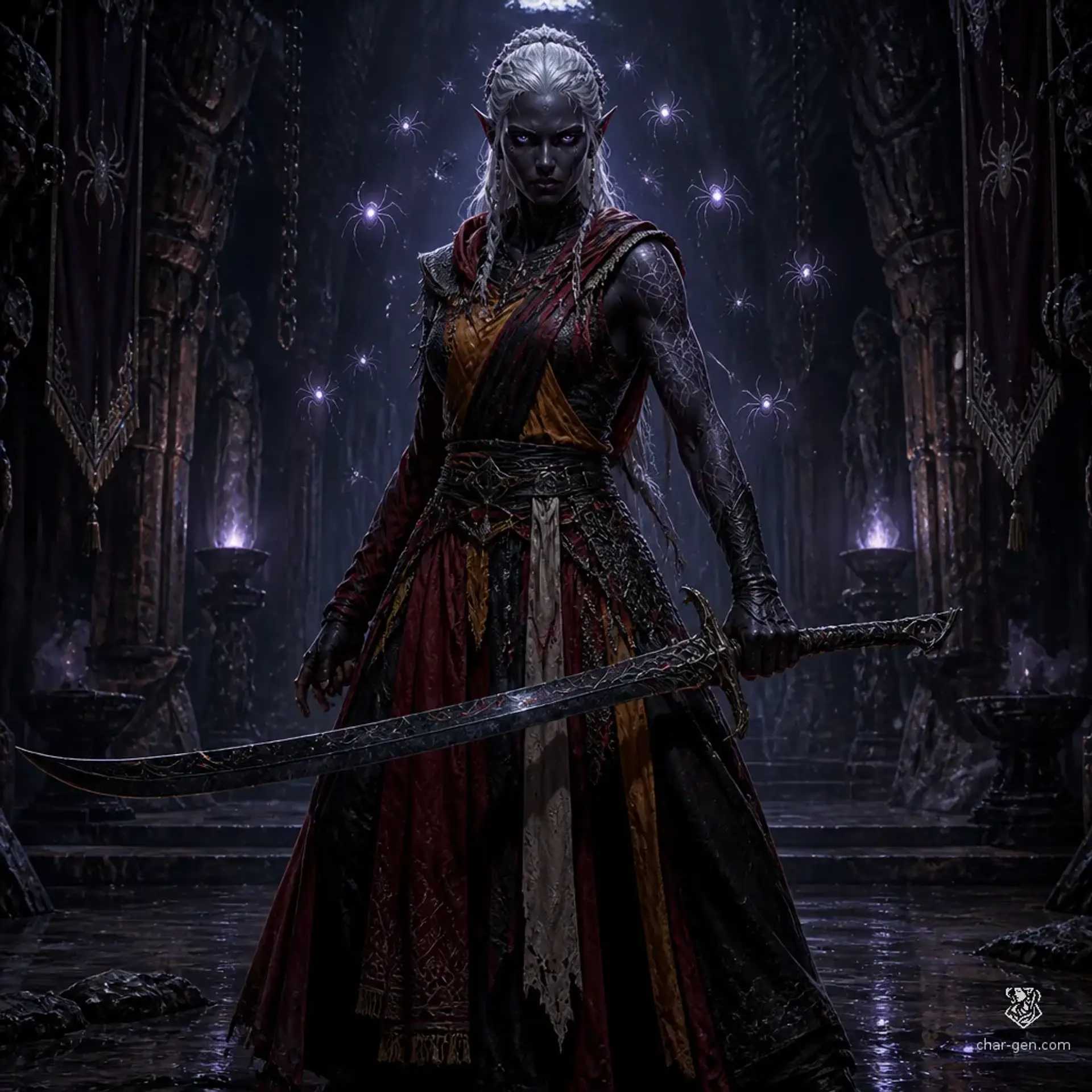 Malice Travra - AI-generated fantasy Character