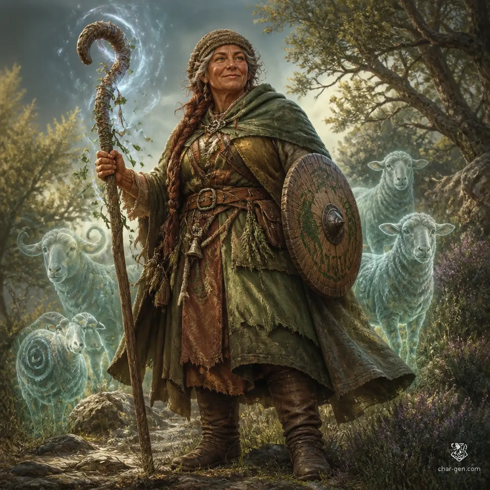 Agnes “The Wool Whisperer” - AI-generated fantasy Character