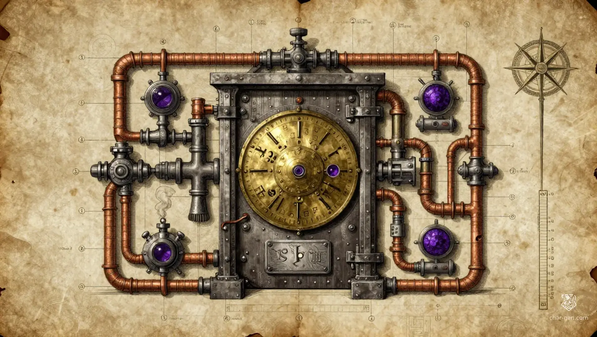 The Sputtering Sentinel of Sector 4 - AI-generated fantasy Puzzle