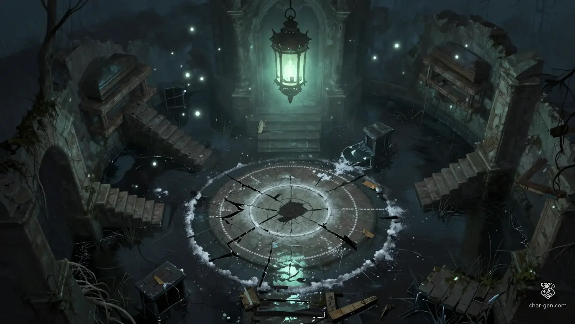 Hold the Lantern Before the Marsh Wakes - AI-generated fantasy Encounter