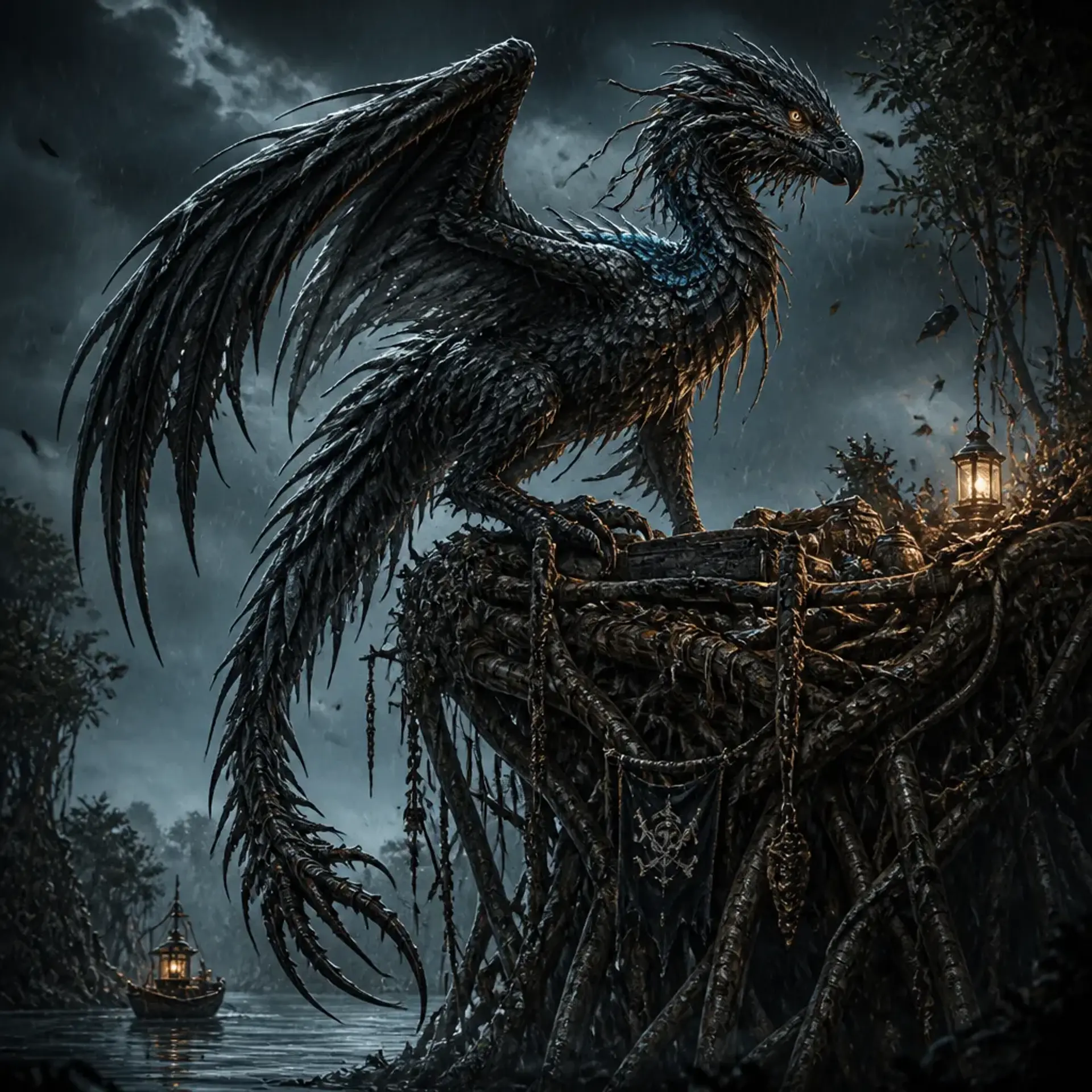 Gloomwing Skimmer - AI-generated fantasy Monster