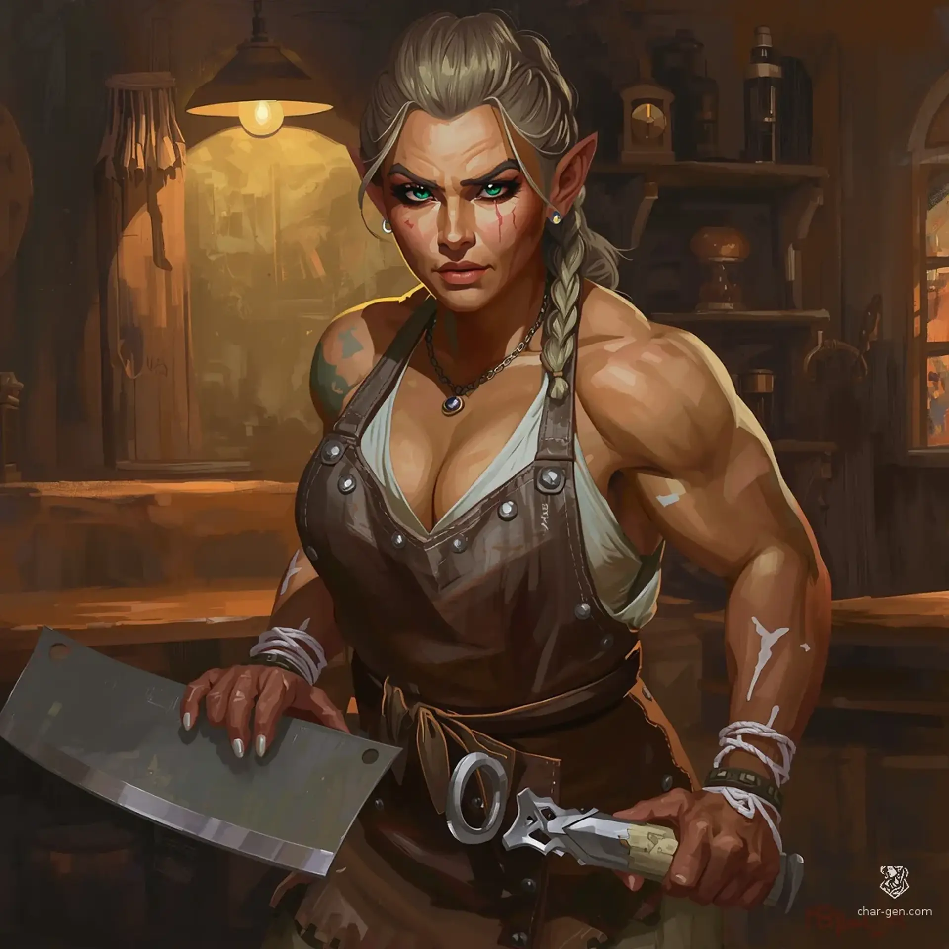 Miri 'Salt-Singe' Thorne - AI-generated fantasy NPC