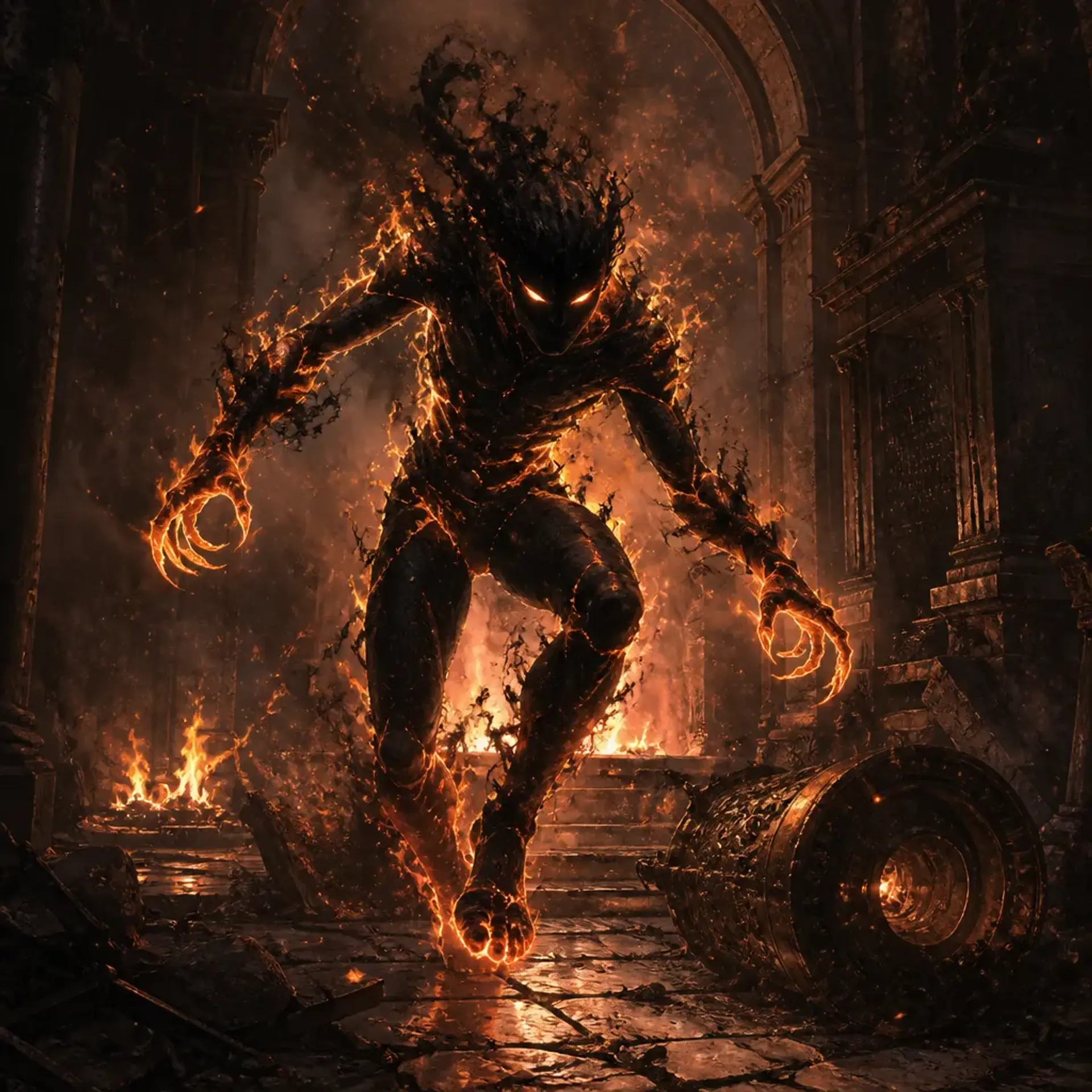 Flame Shade - AI-generated fantasy Monster