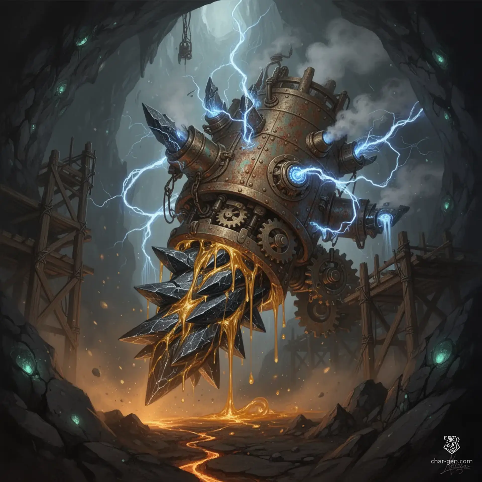 The Malfunctioning Geo-Borer - AI-generated fantasy Hazard