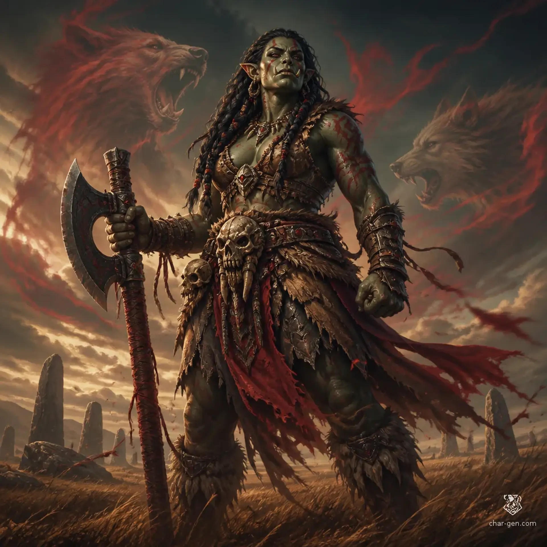 Akrasha Bloodthunder - AI-generated fantasy Character