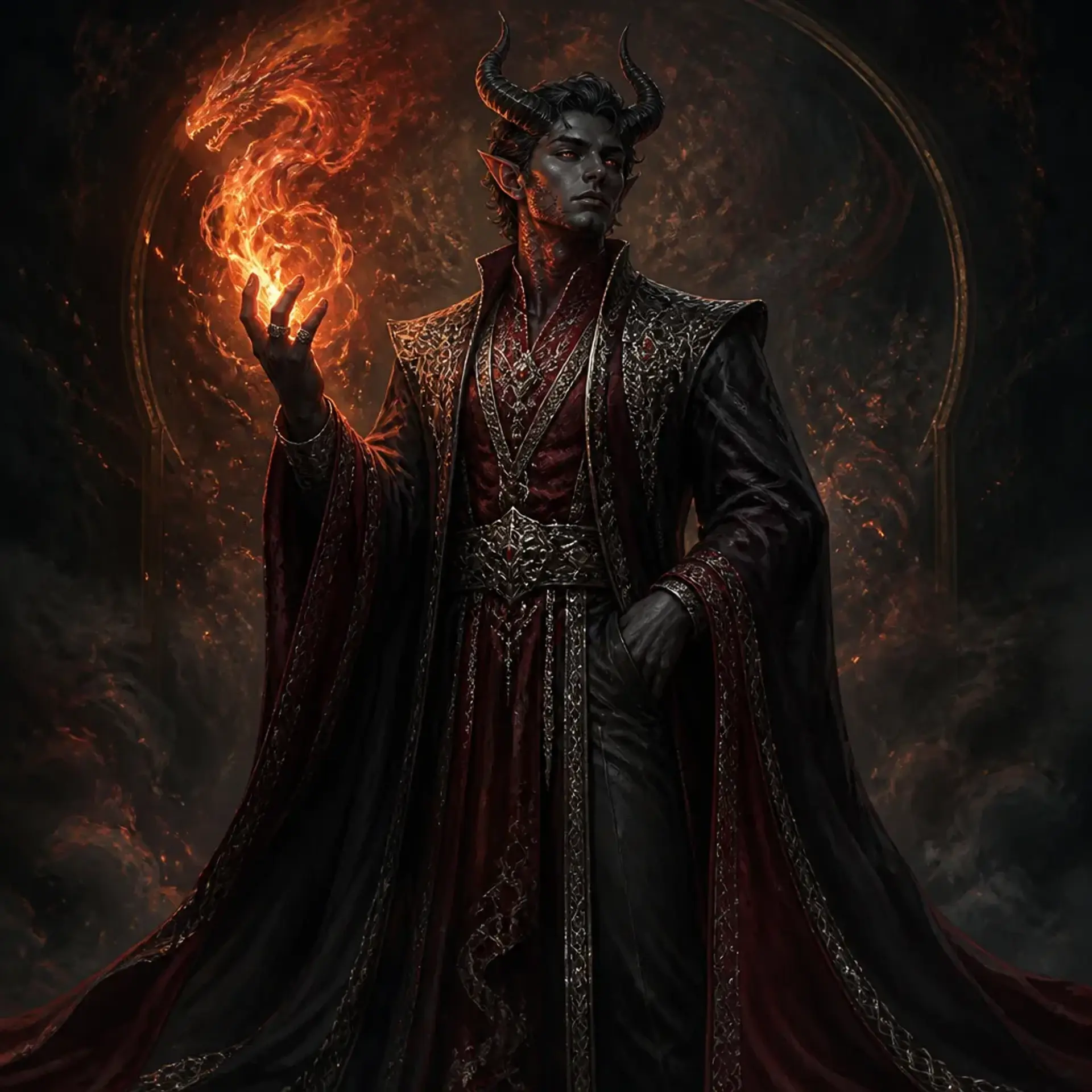 Malphas Emberspark Vane - AI-generated fantasy Character