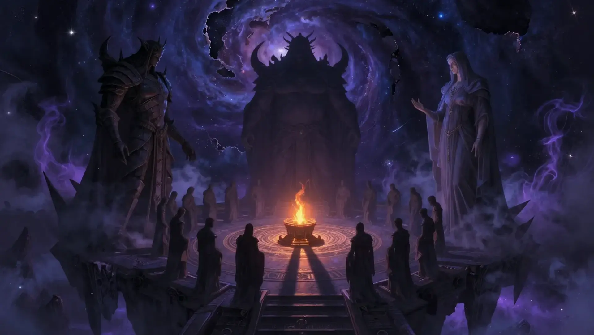 The Triumvirate of the Interstice - AI-generated fantasy Pantheon