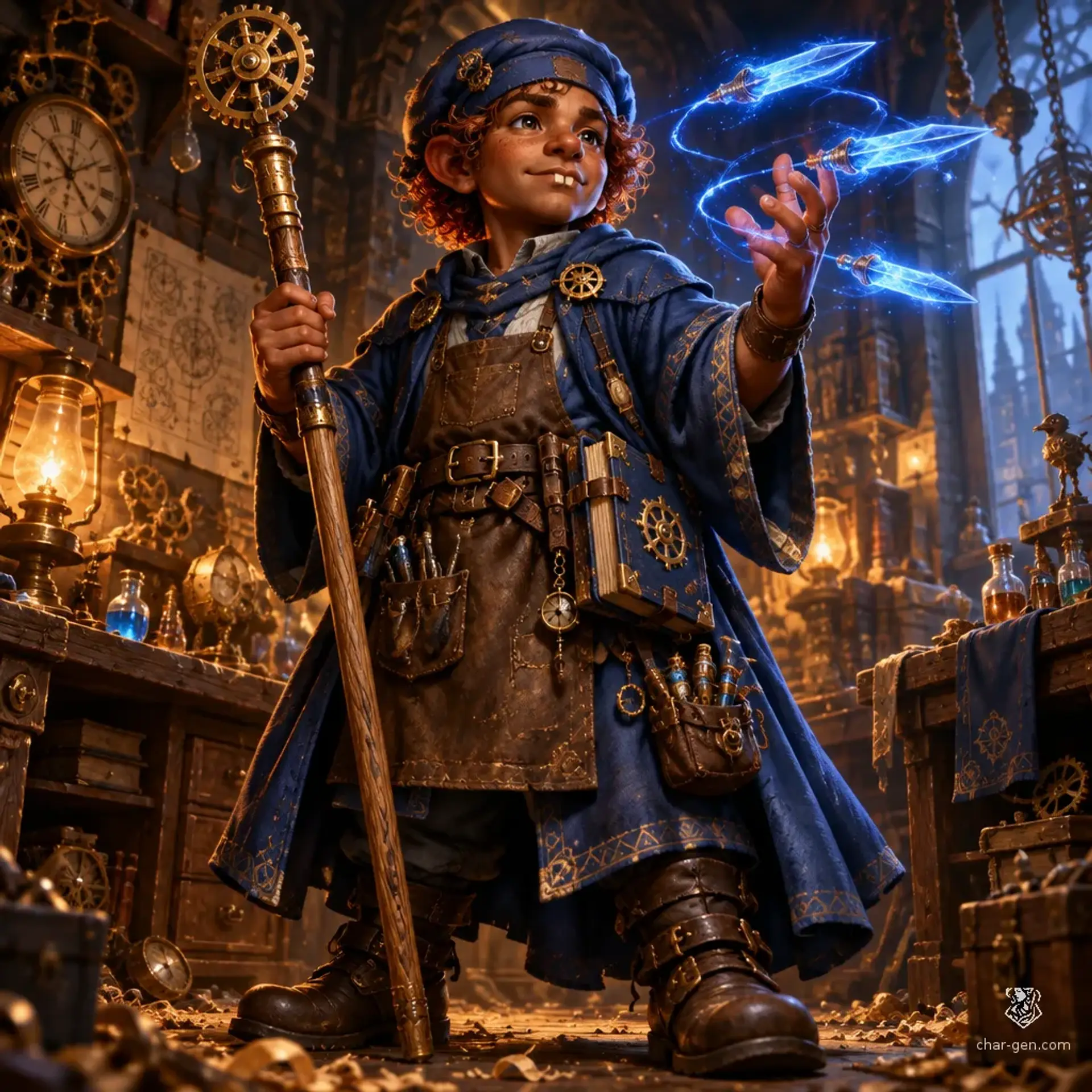 Nabil Kettlesprocket - AI-generated fantasy Character