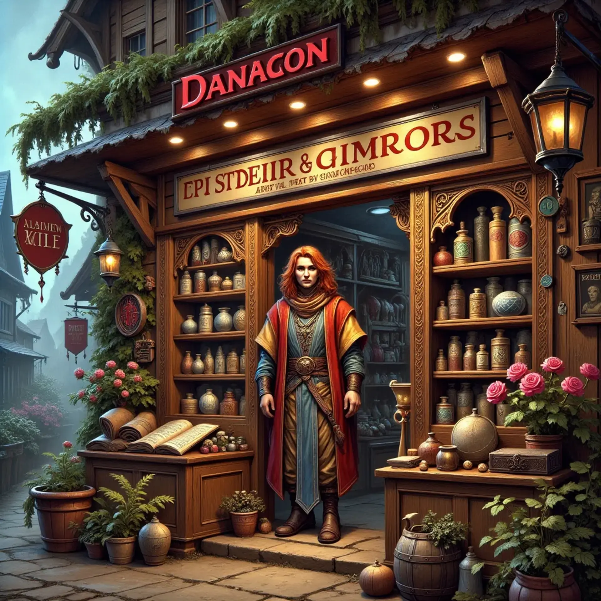 Gilded Grimoire & Curios - AI-generated fantasy Shop