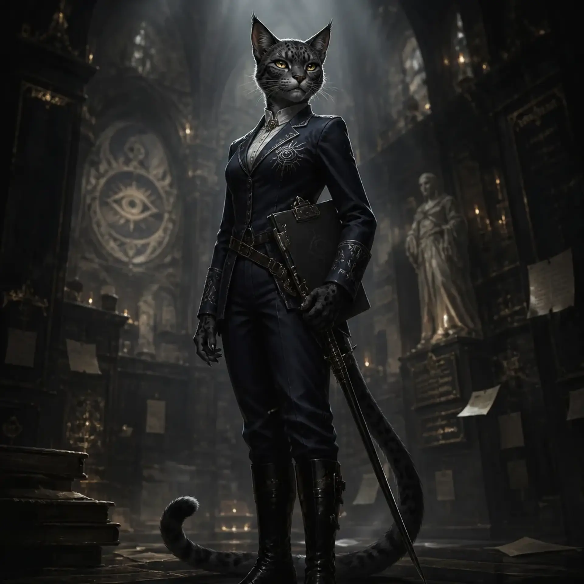 Inquisitor Paroka - AI-generated fantasy Character
