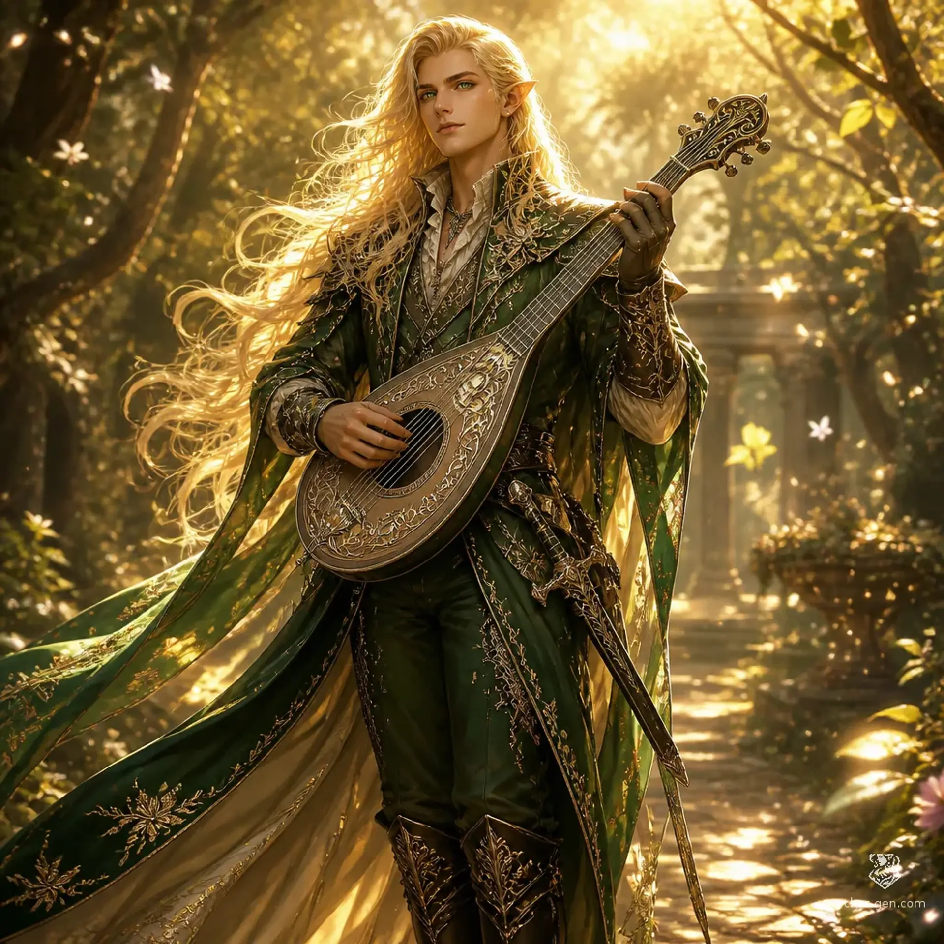 Lysander Sunwhisper - AI-generated fantasy Character