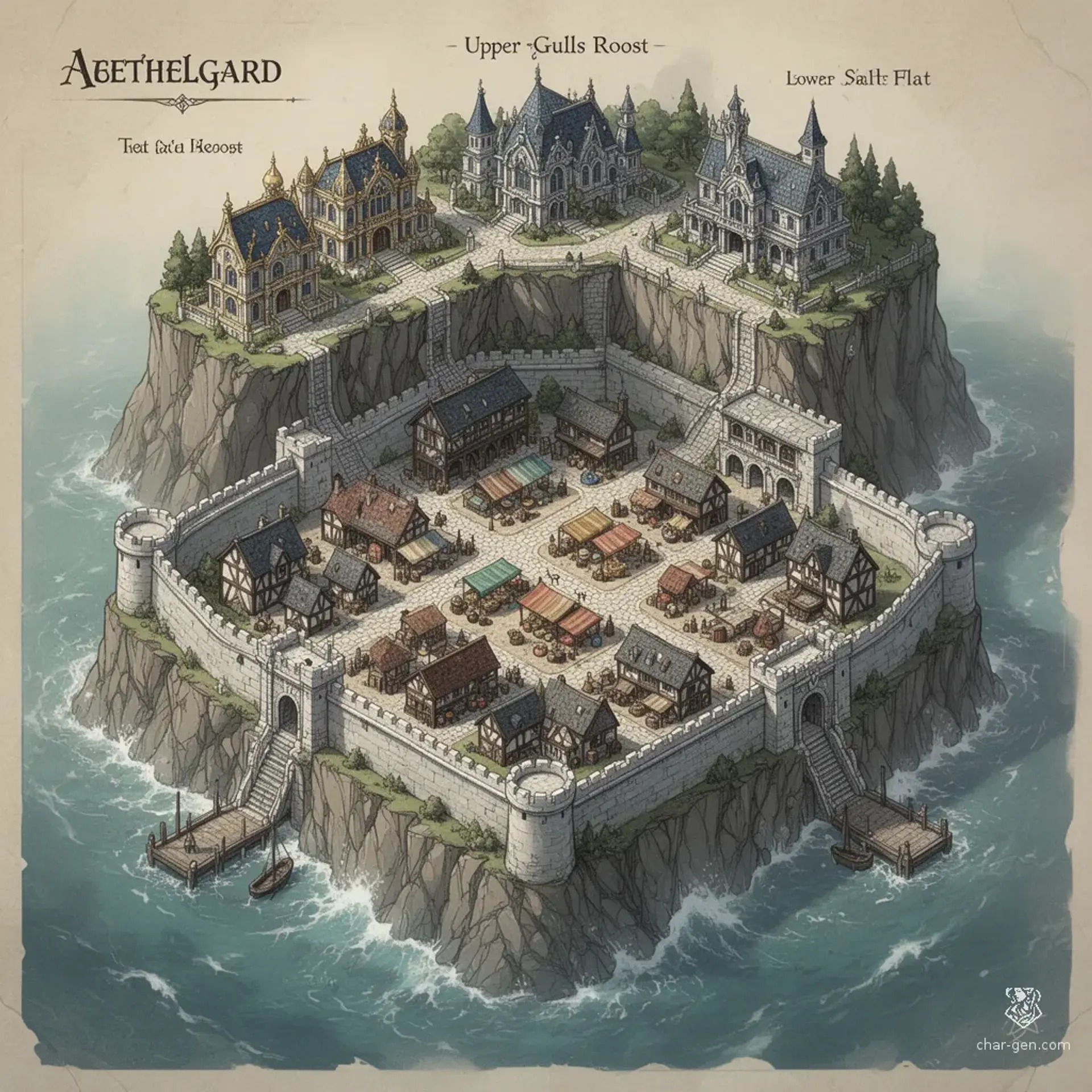 Aethelgard - AI-generated fantasy Settlement