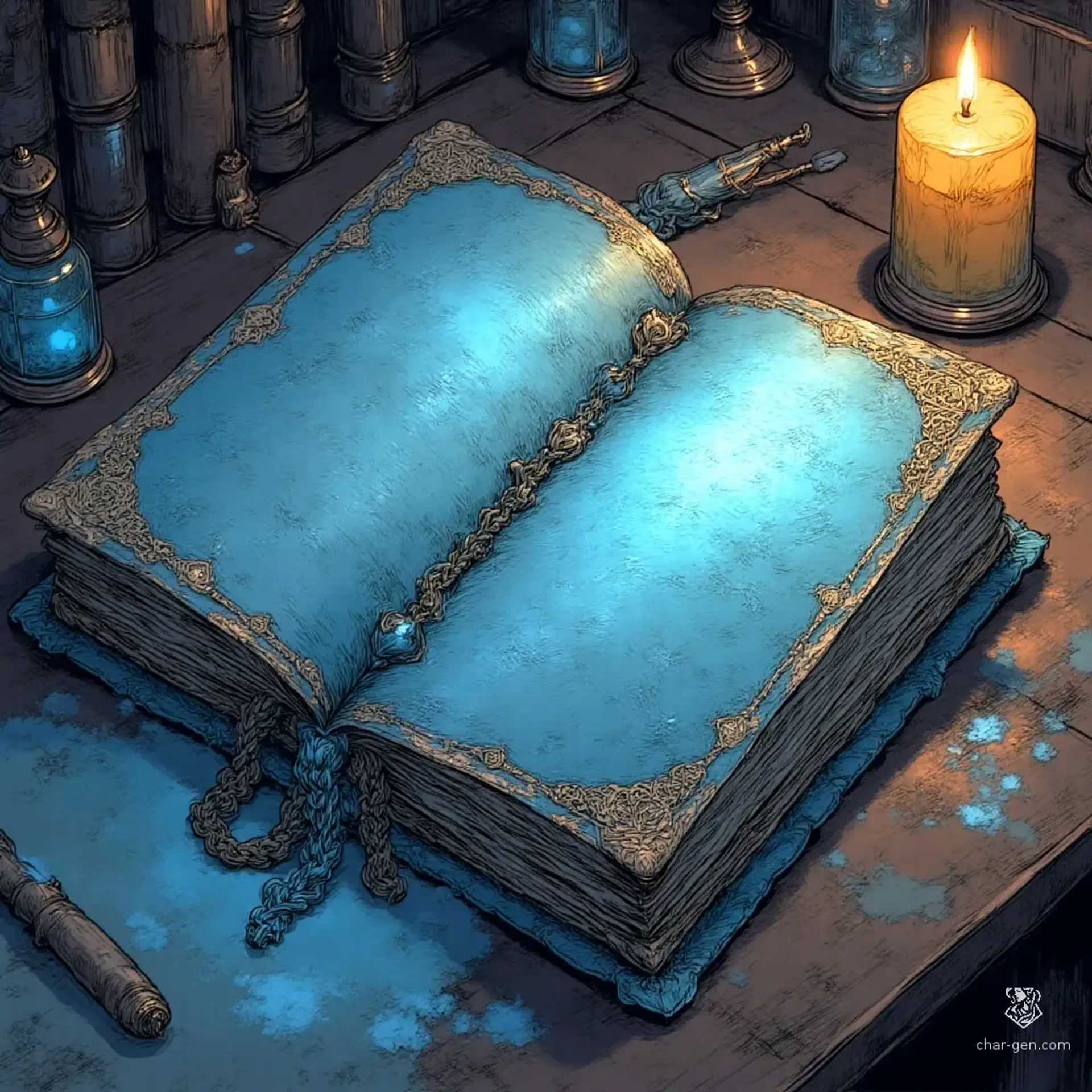 Codex of the Azure Axiom - AI-generated fantasy Spellbook