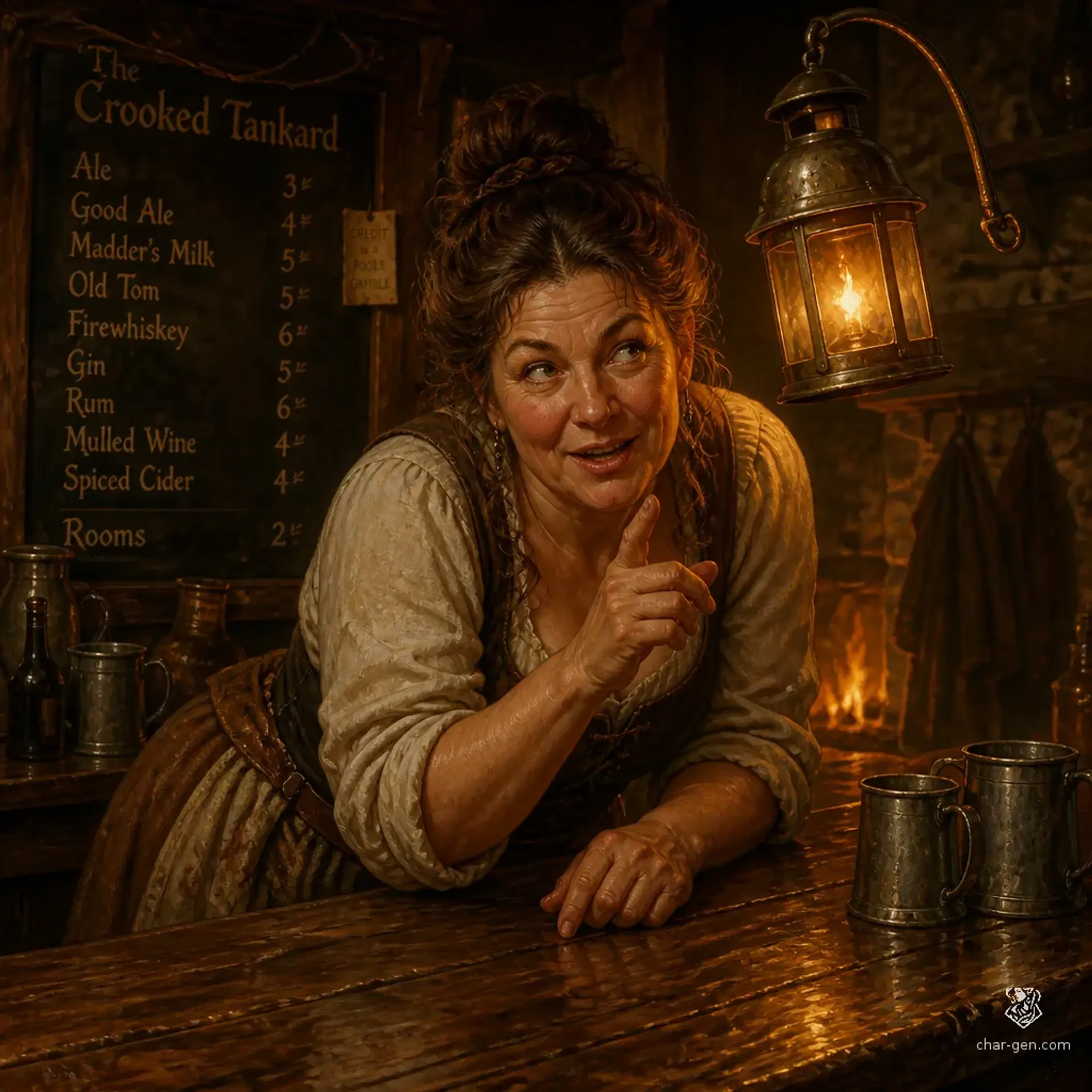 The Lantern Tankard - AI-generated fantasy Tavern