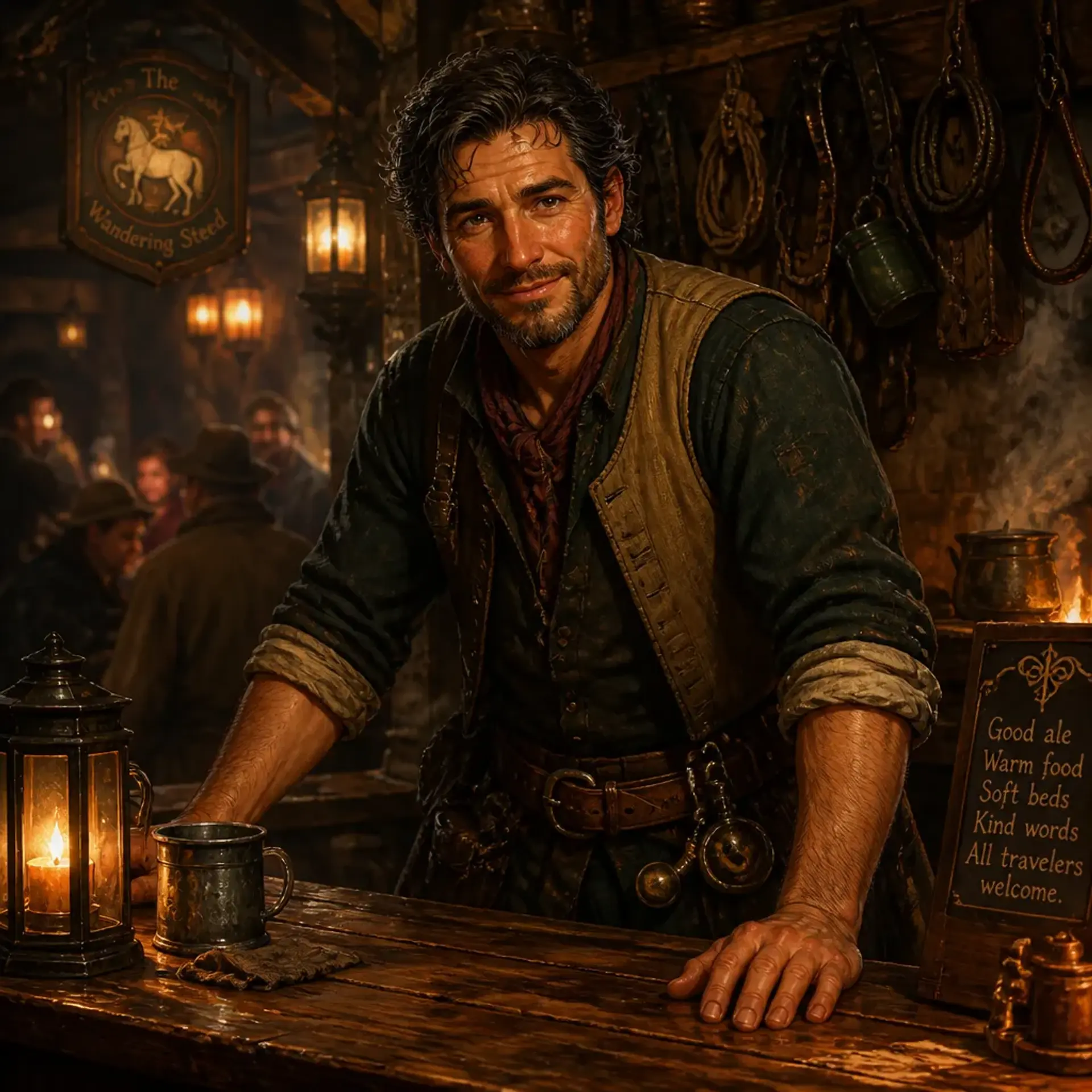 The Golden Hart Inn - AI-generated fantasy Tavern