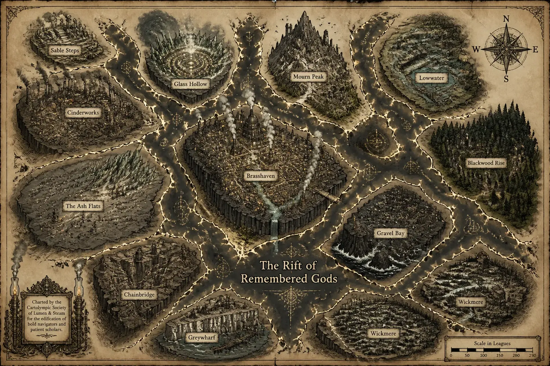 Ashglass Reach - AI-generated fantasy World