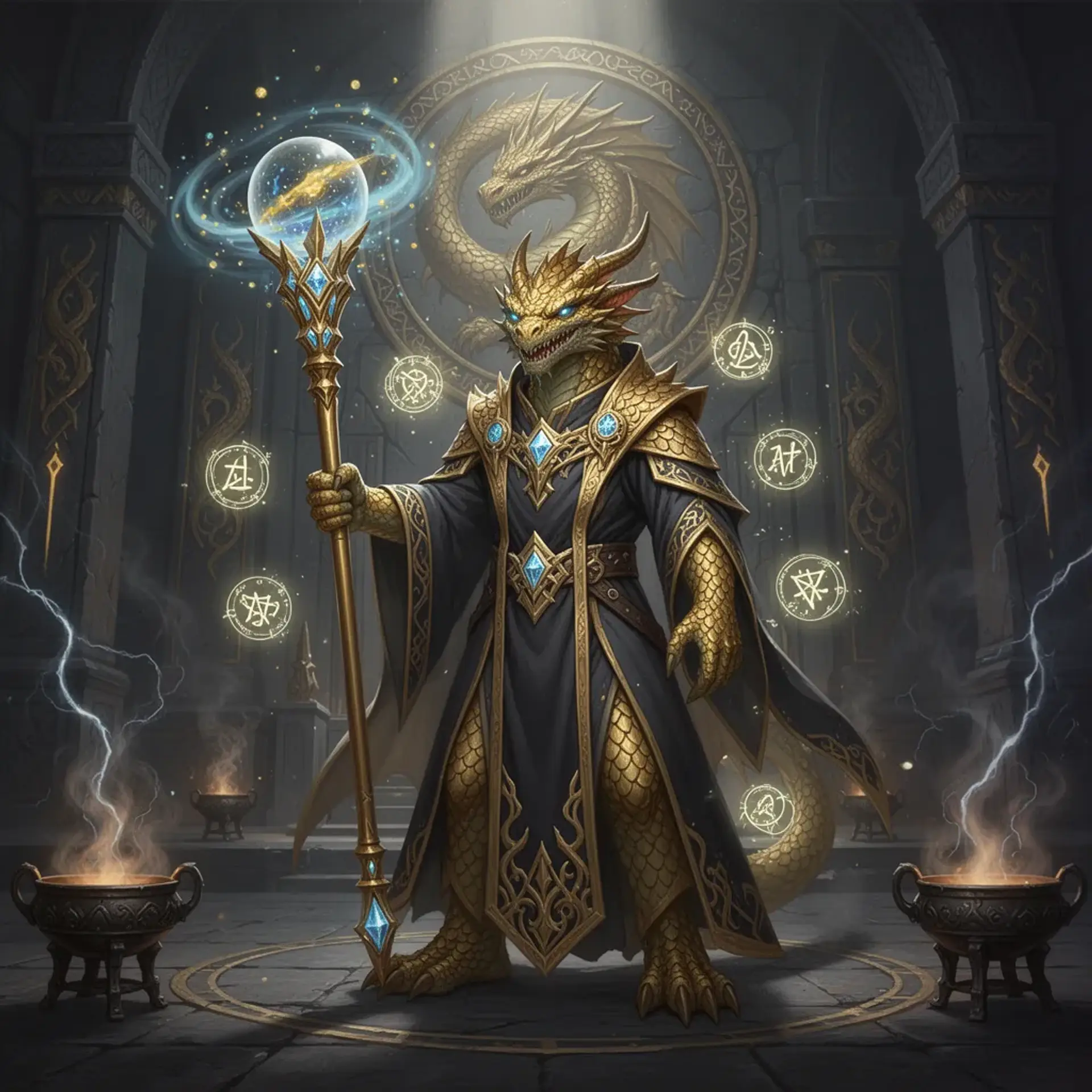 Father Hisopo, Golden Prelate of Arcarron - AI-generated fantasy Monster