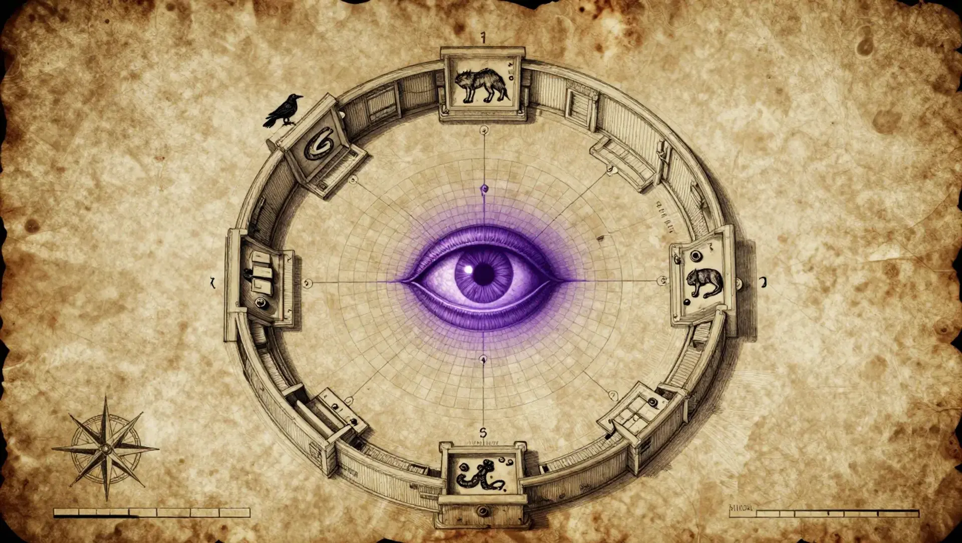 The Four Vows of the Closed Eye - AI-generated fantasy Puzzle