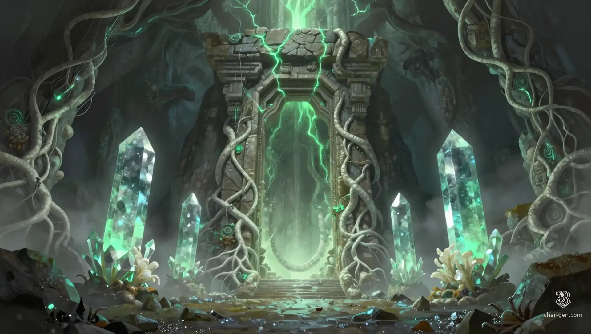 The Emerald Resonance Gate - AI-generated fantasy Puzzle