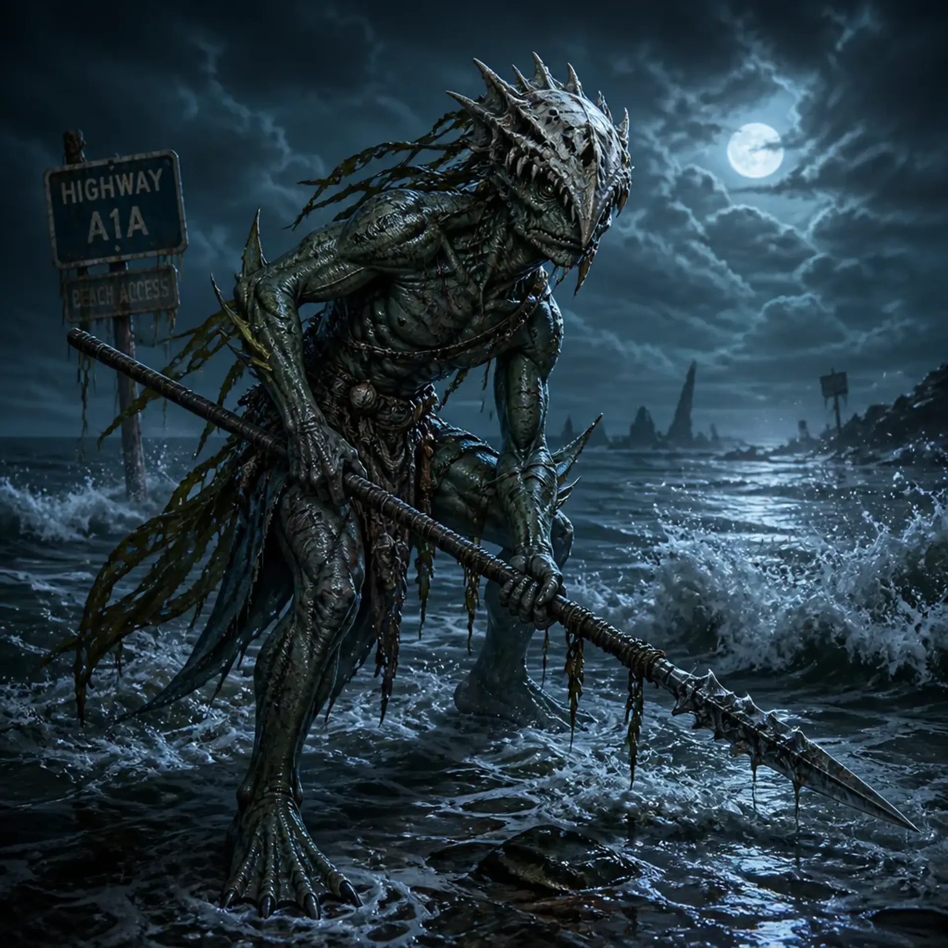 Sahuagin Reef Hunter - AI-generated fantasy Monster