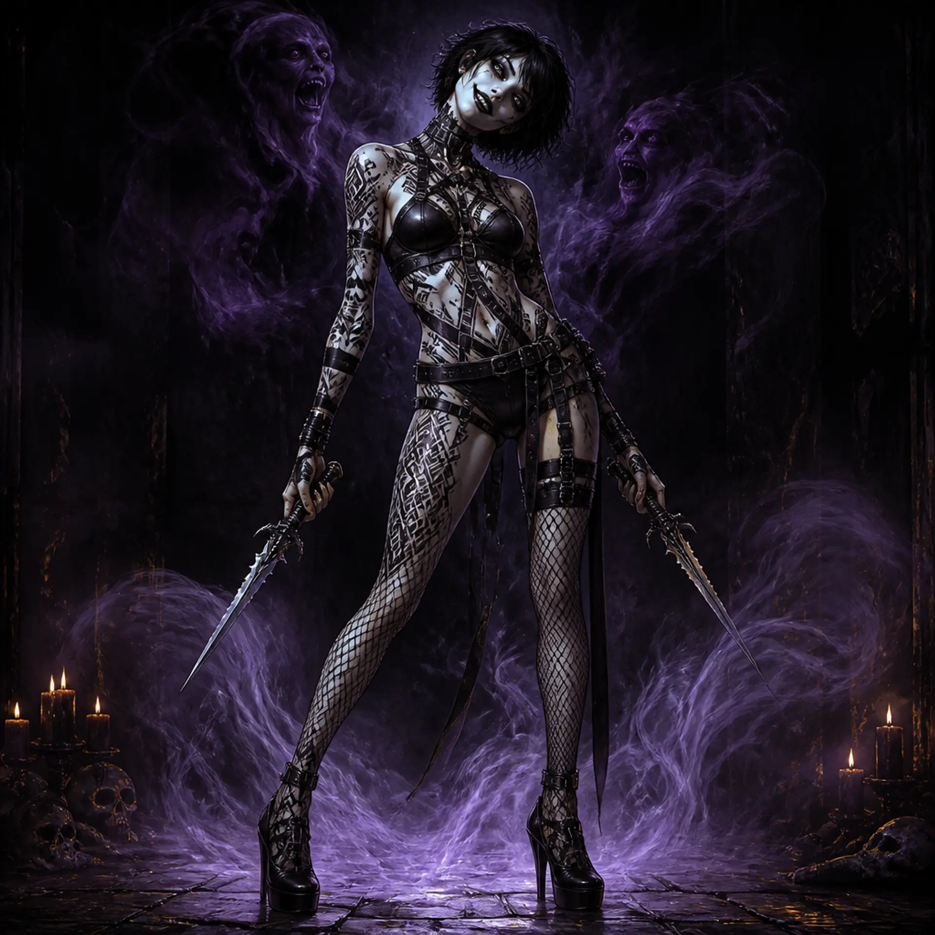 Lyssa 'The Vantablack Viper' Thorne - AI-generated fantasy Character