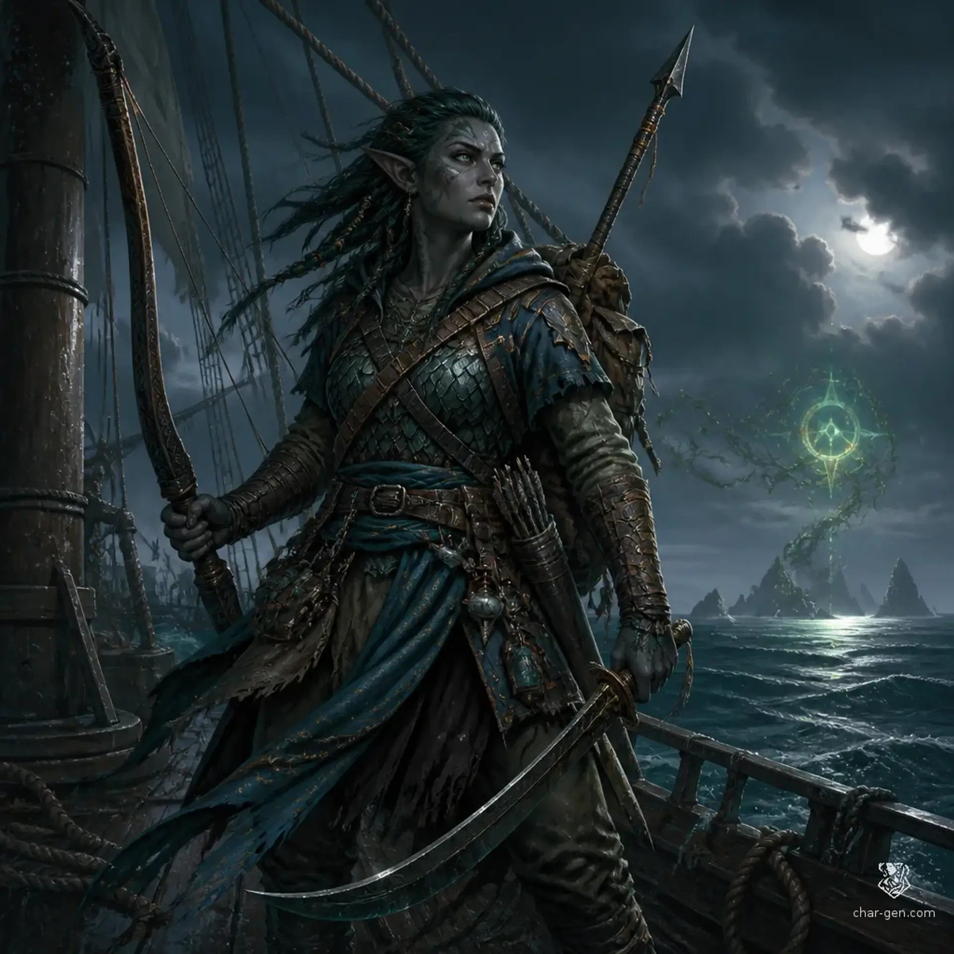 Moya Salt-Eye - AI-generated fantasy Character