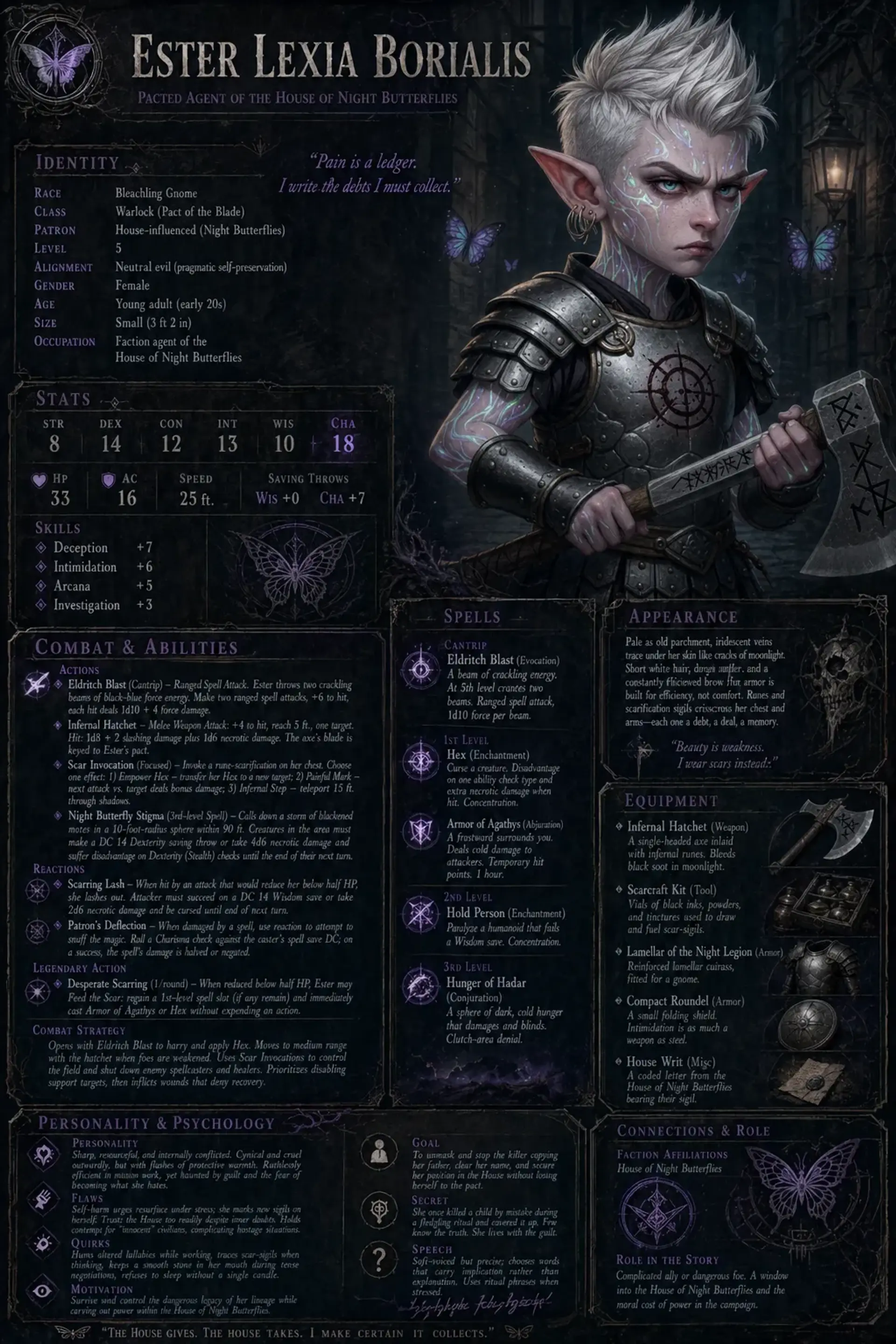 Ester Lexia Borialis - AI-generated fantasy NPC