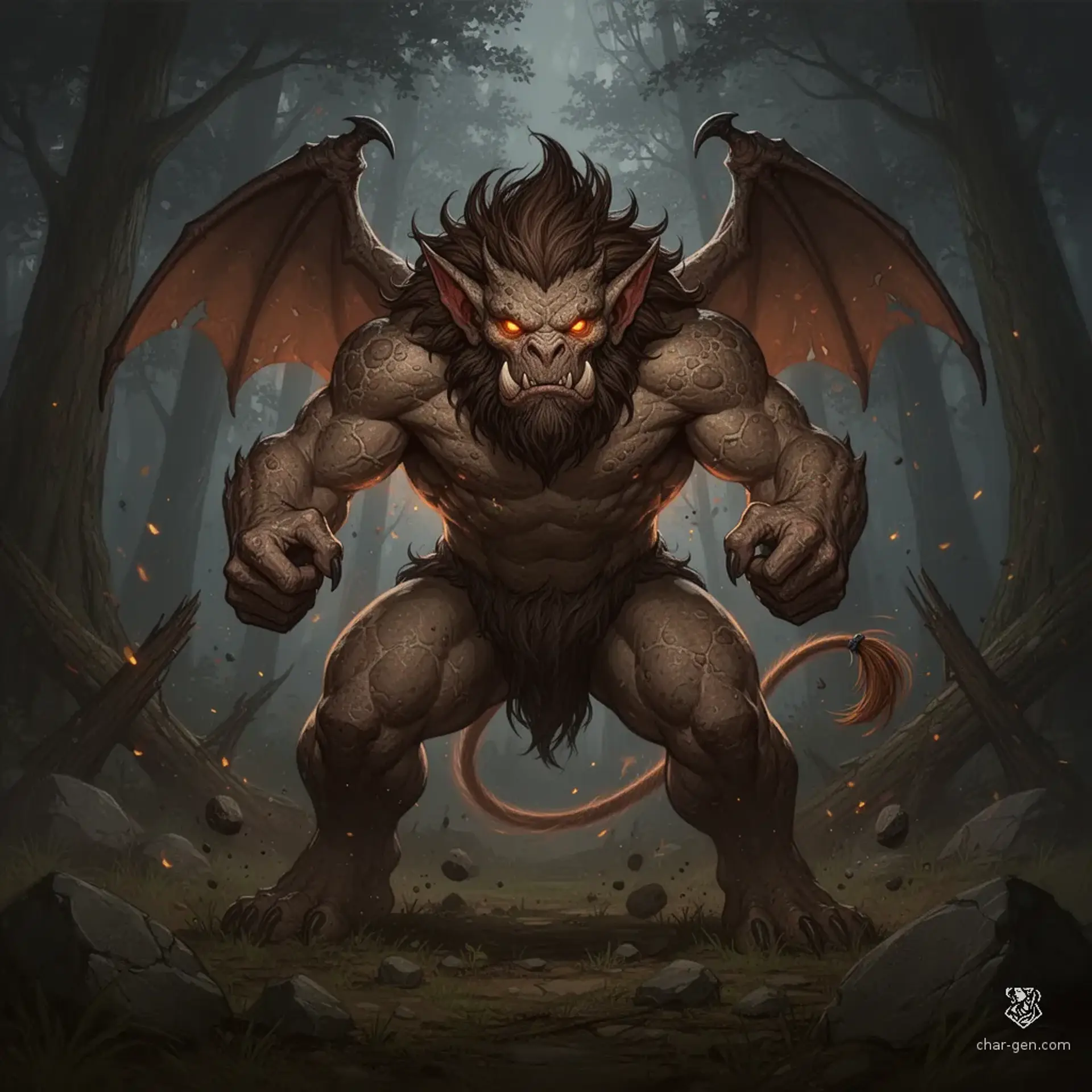 Browntassel Demonanvil - AI-generated fantasy Monster
