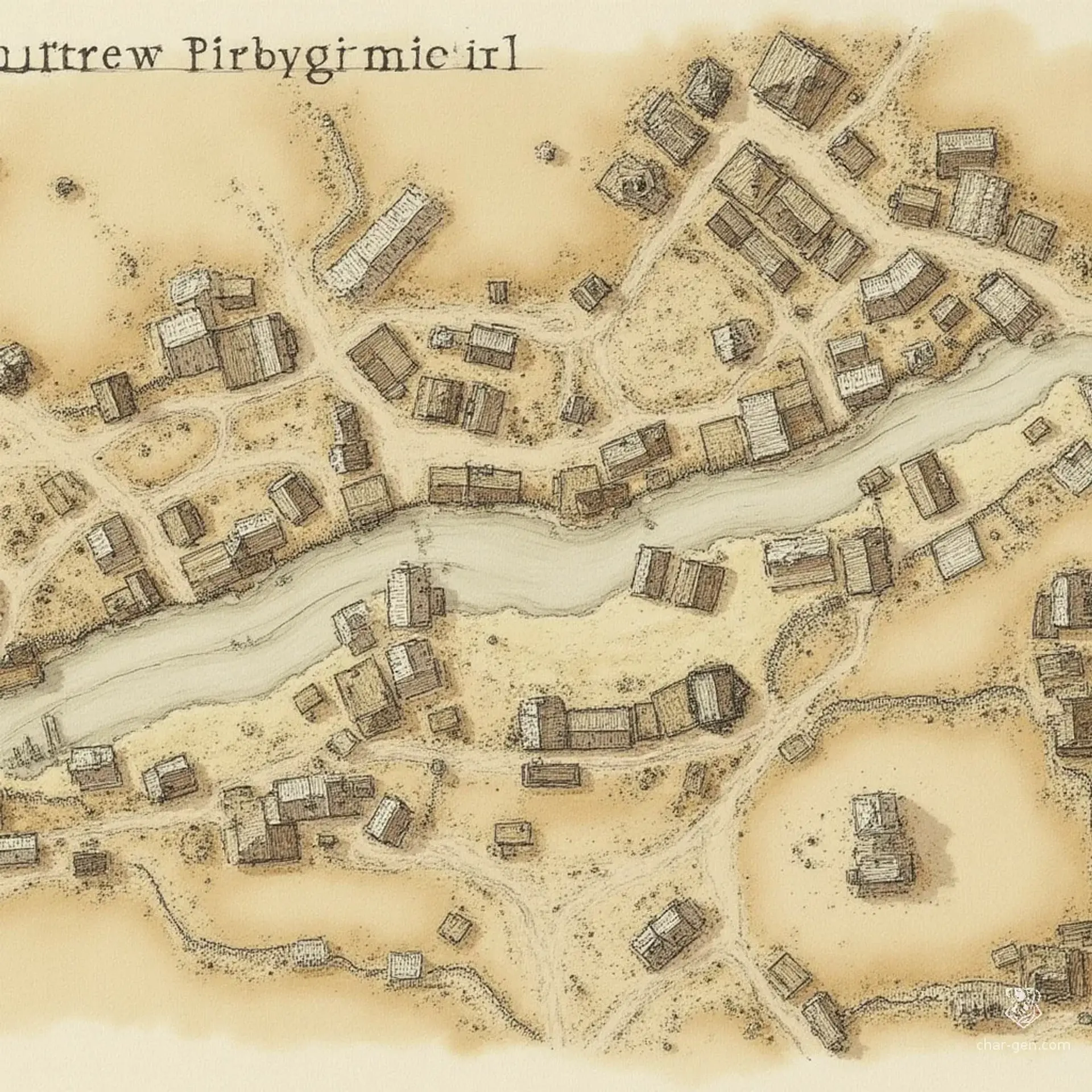 Cindermoor Hamlet - AI-generated fantasy Settlement