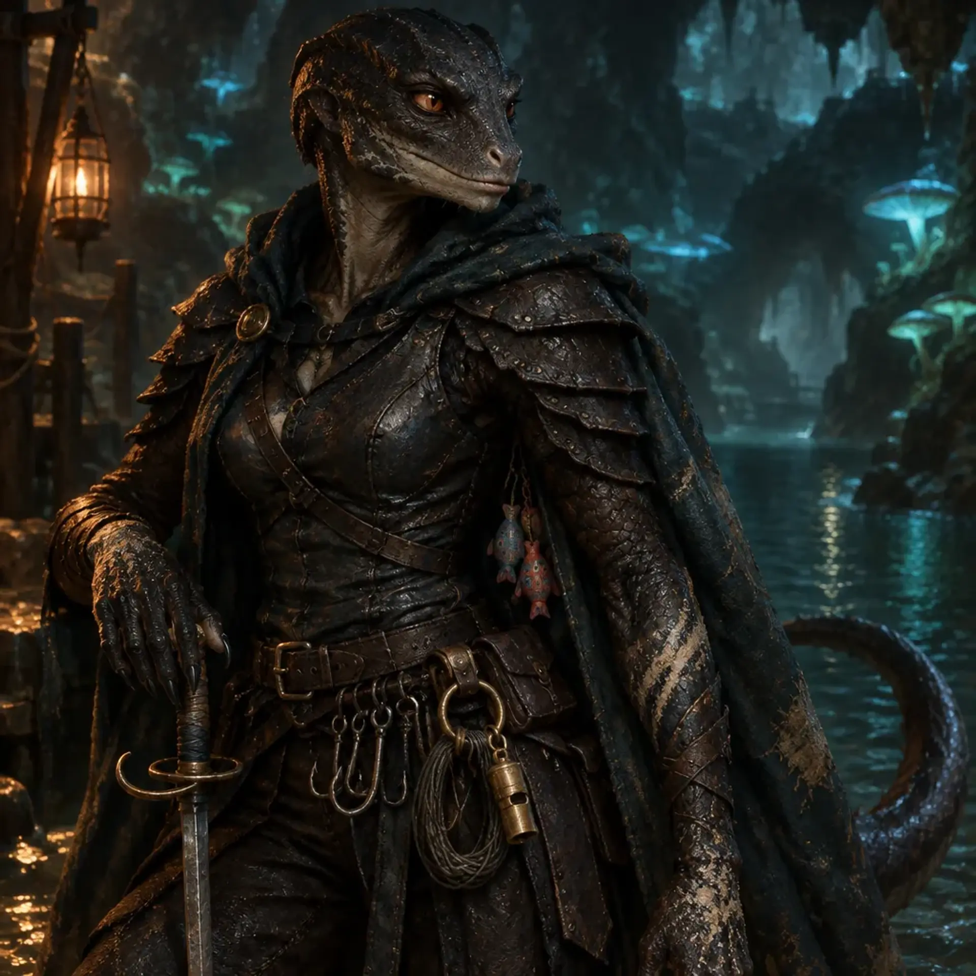 Channel-Warden Vara Silt-Stalker - AI-generated fantasy NPC