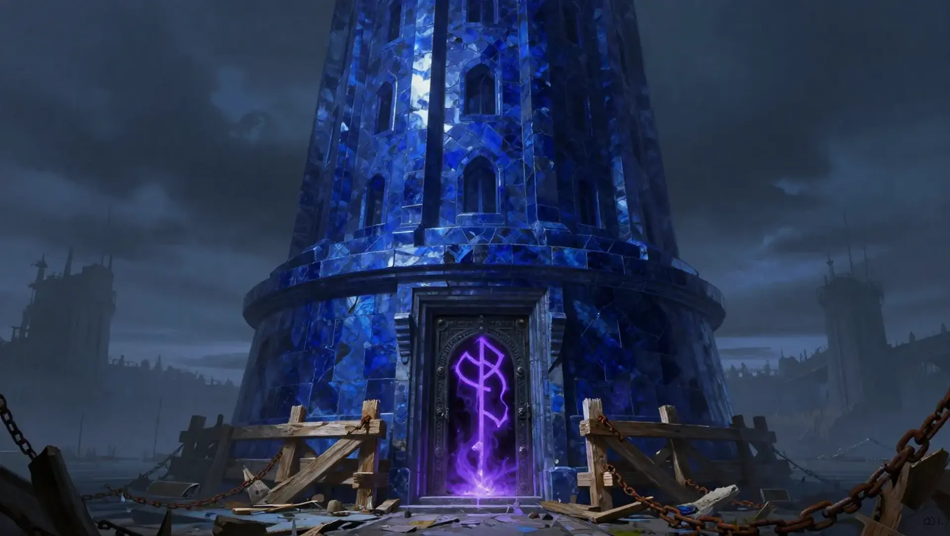 Azure Spire - AI-generated fantasy Building