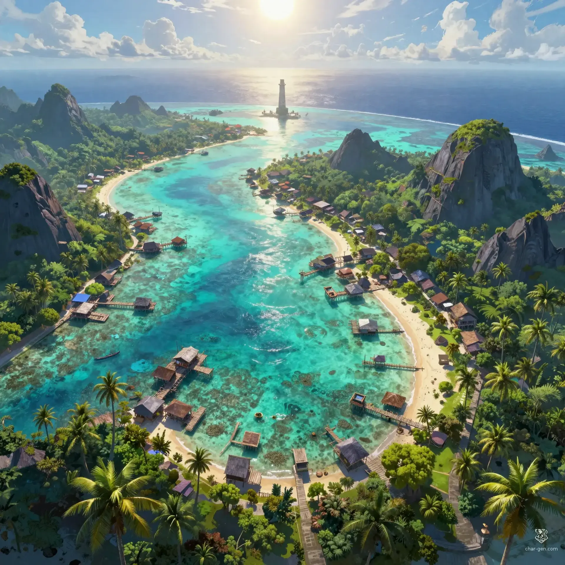 The Glistening Reach - AI-generated fantasy Region