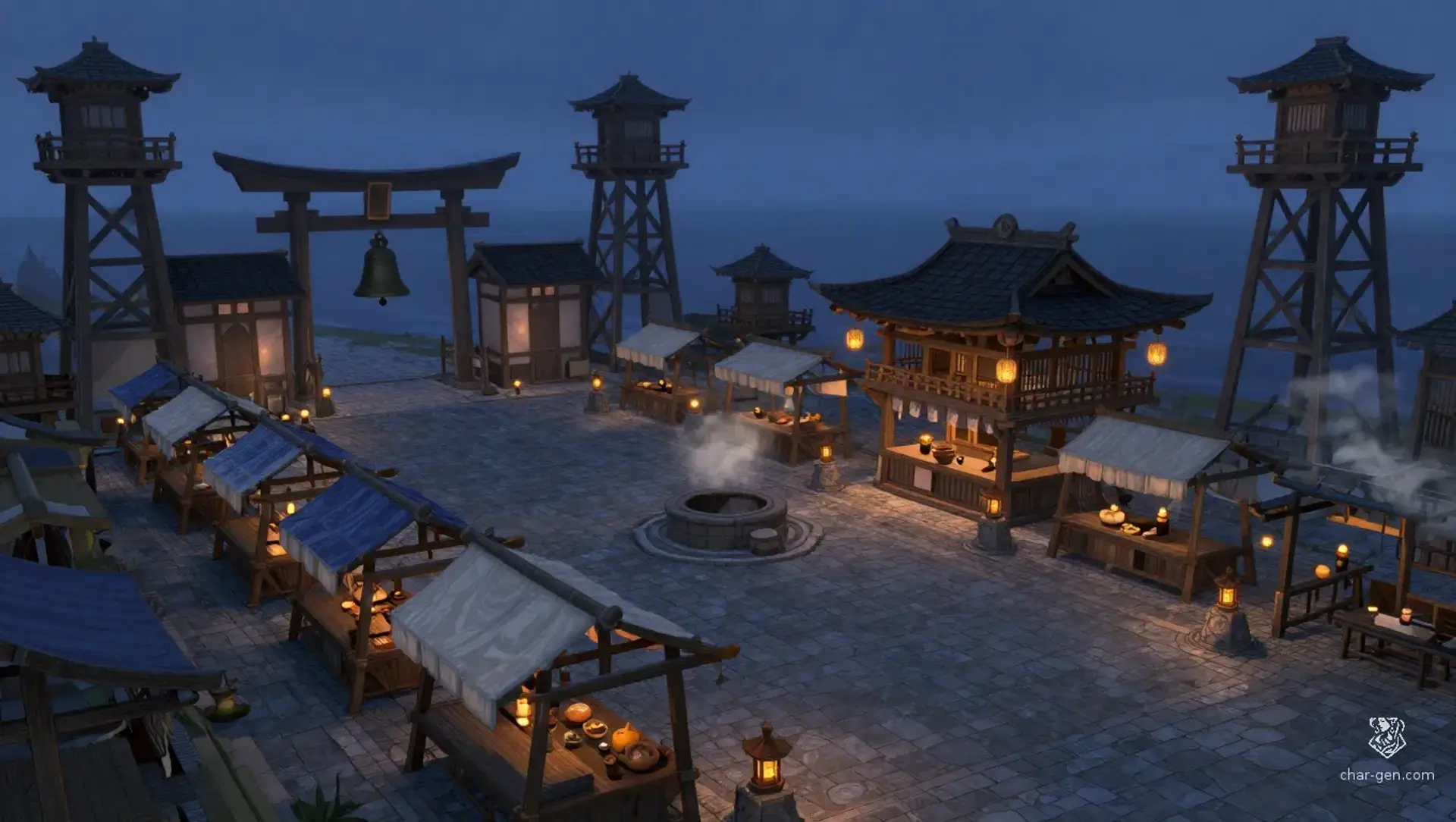 White Crane Market - AI-generated fantasy Building