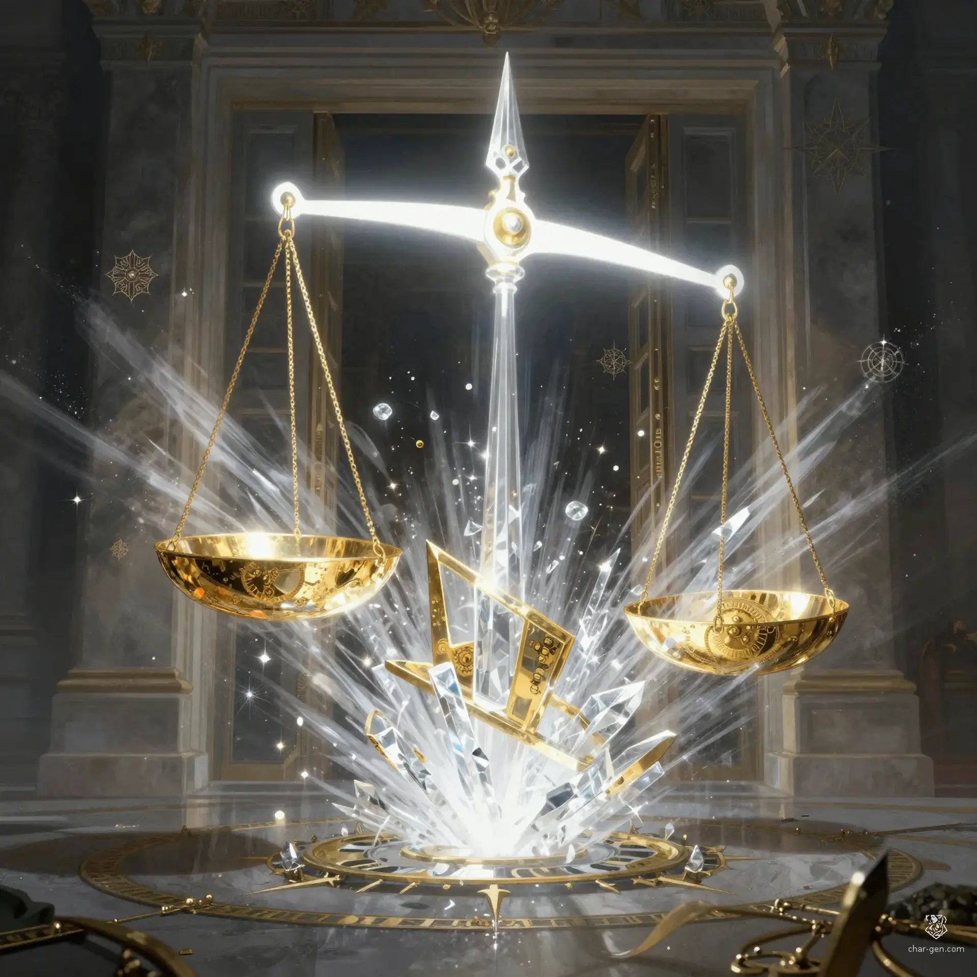 Weighing Scales of the Arbiter - AI-generated fantasy Hazard