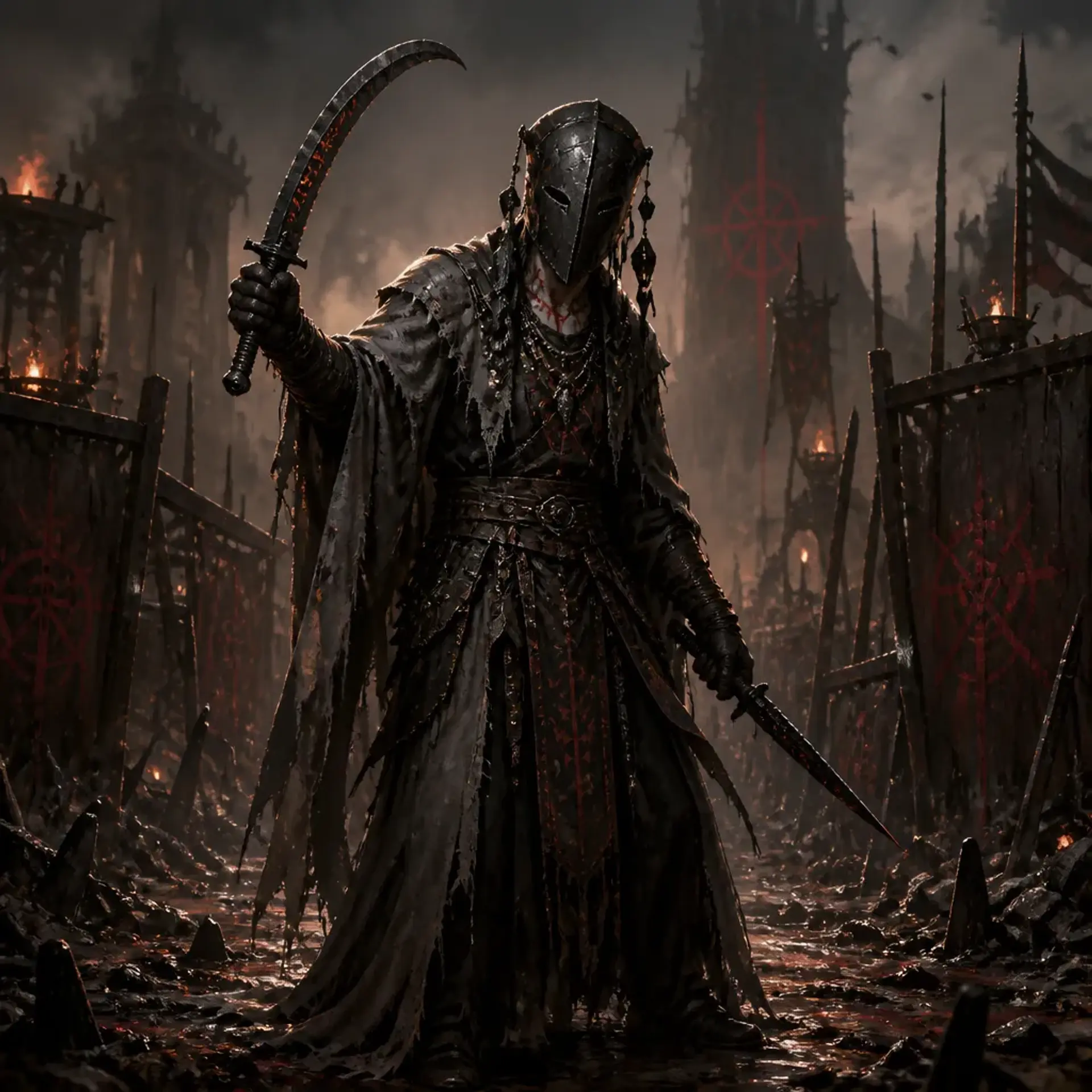 Obsidian Tribunal Cultist - AI-generated fantasy Monster