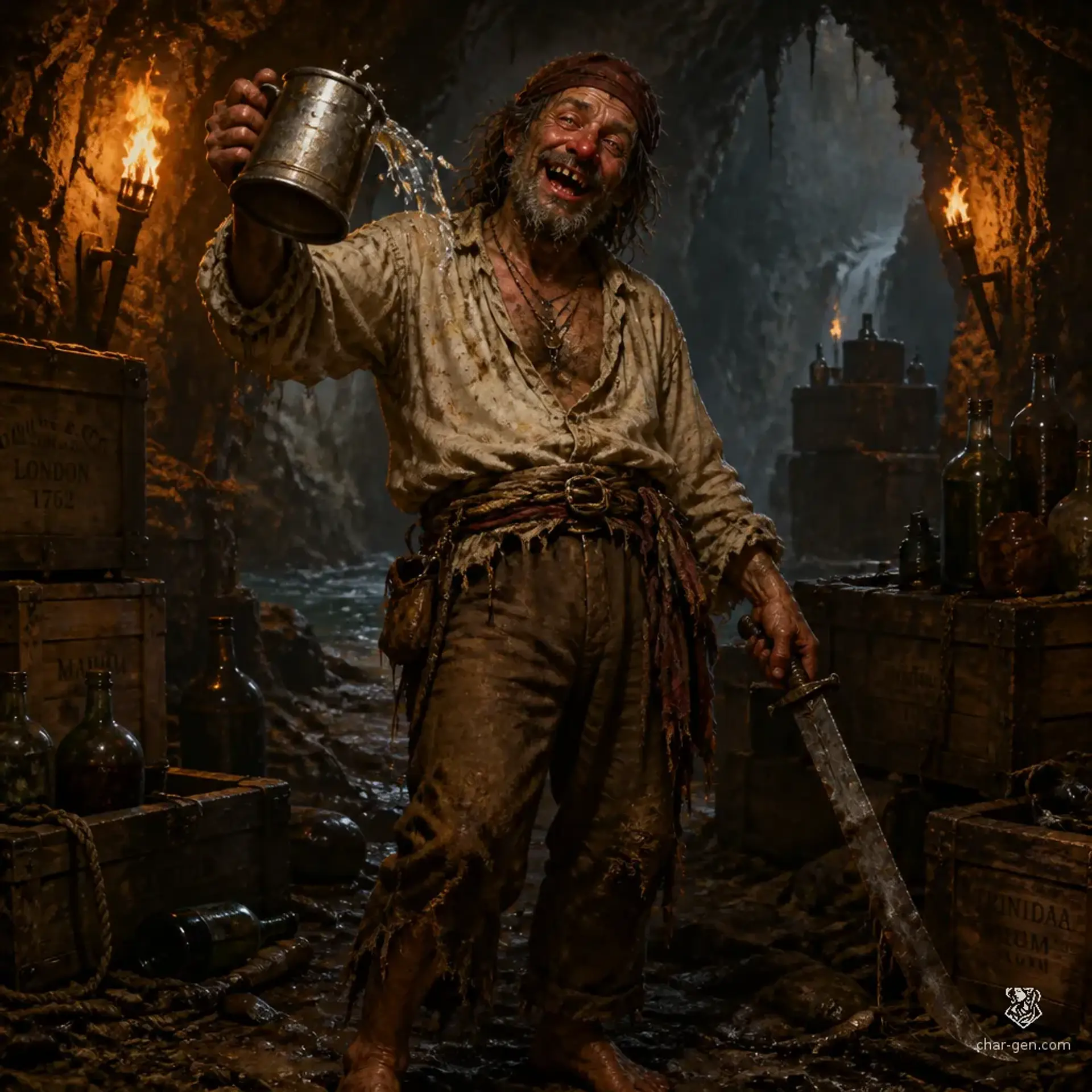 Drunken Deckhand - AI-generated fantasy Monster