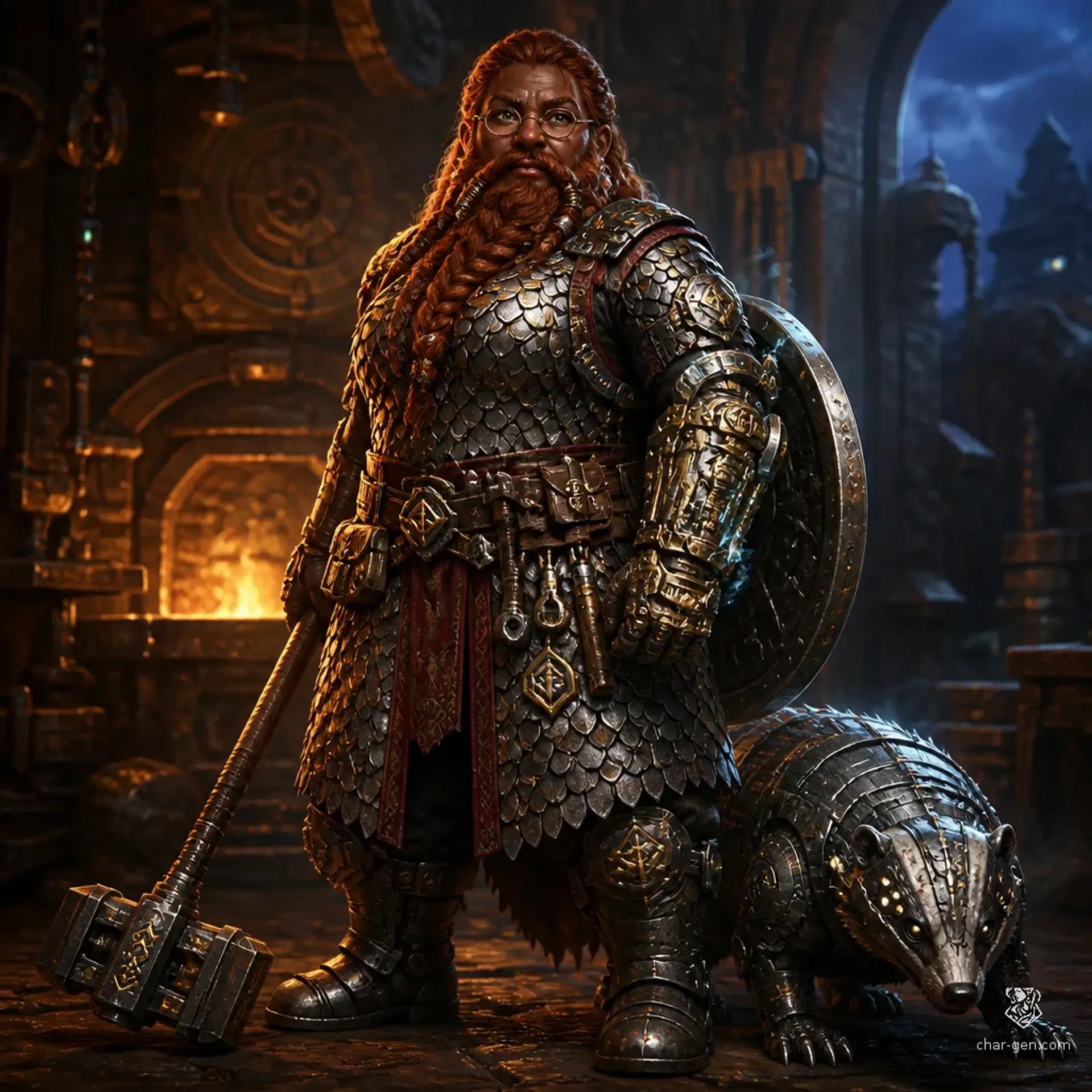 Brunna Gearmender - AI-generated fantasy Character