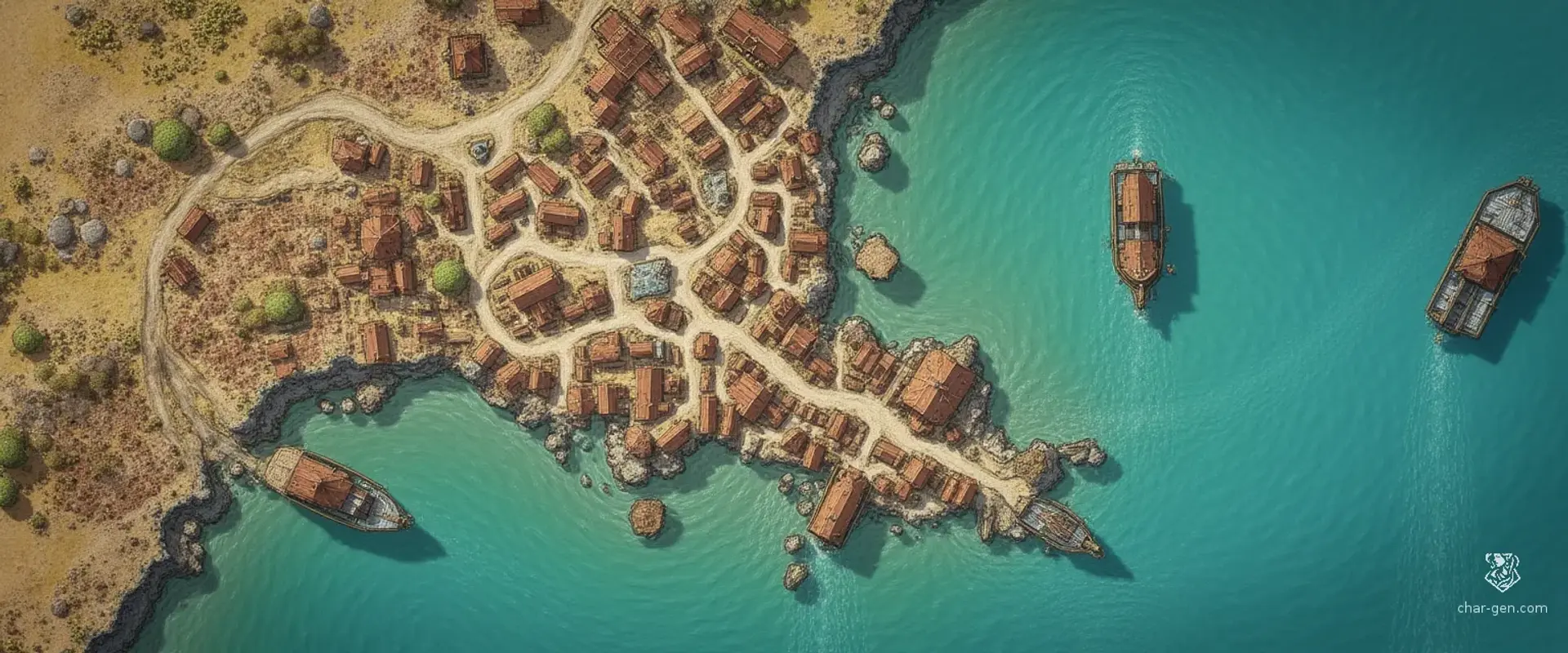 Brinegate - AI-generated fantasy Settlement