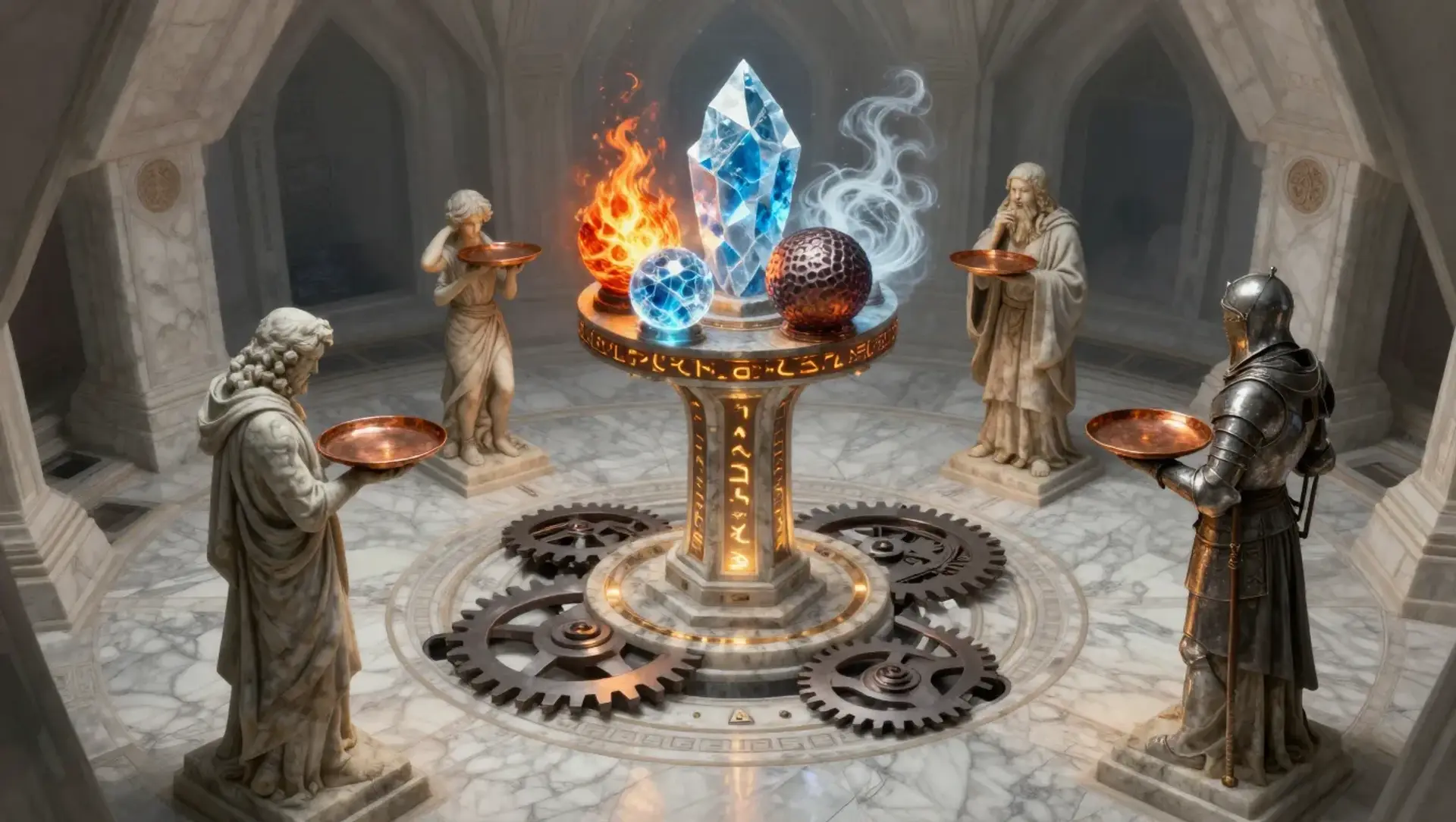 The Weights of Virtue - AI-generated fantasy Puzzle