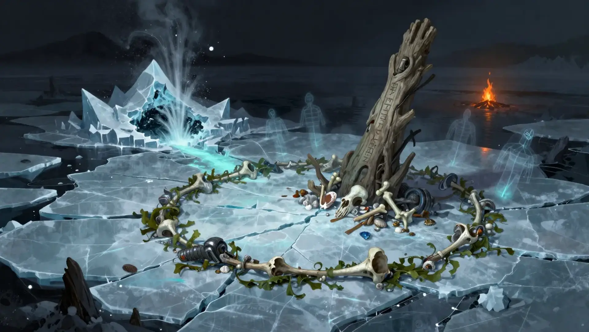 Haltet den Strand, bevor die Geister das letzte Feuer holen - AI-generated fantasy Encounter