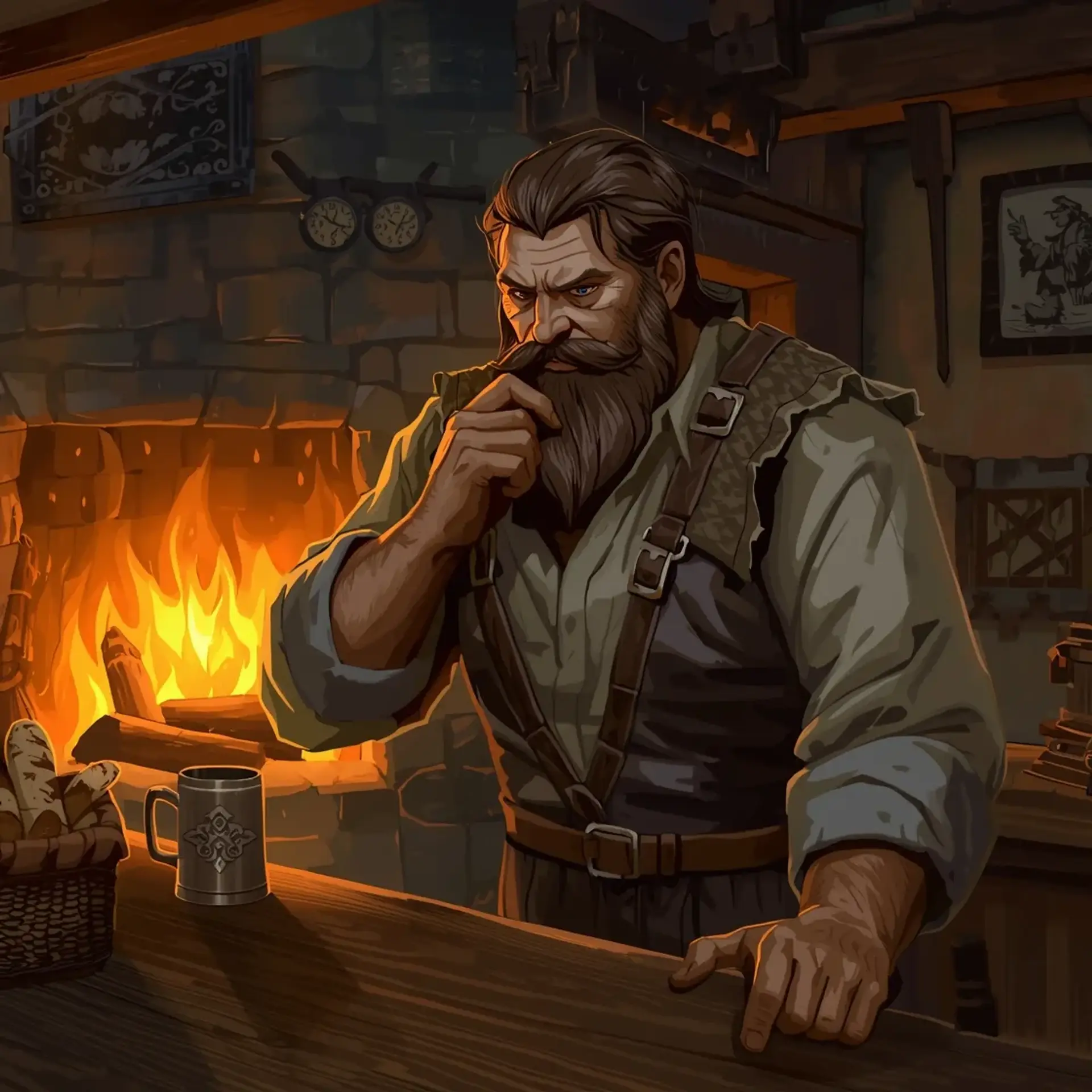 The Whispering Hearth - AI-generated fantasy Tavern